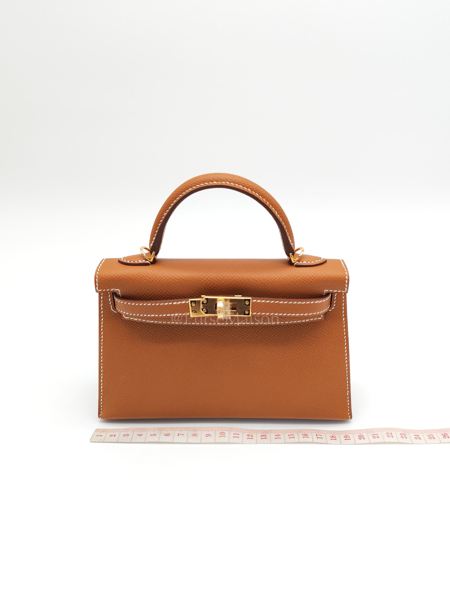 Mini Kelly in Gold Epsom Leather Gold Hardware Stamp B(2023) | Purse Maison Luxury Bags Shop