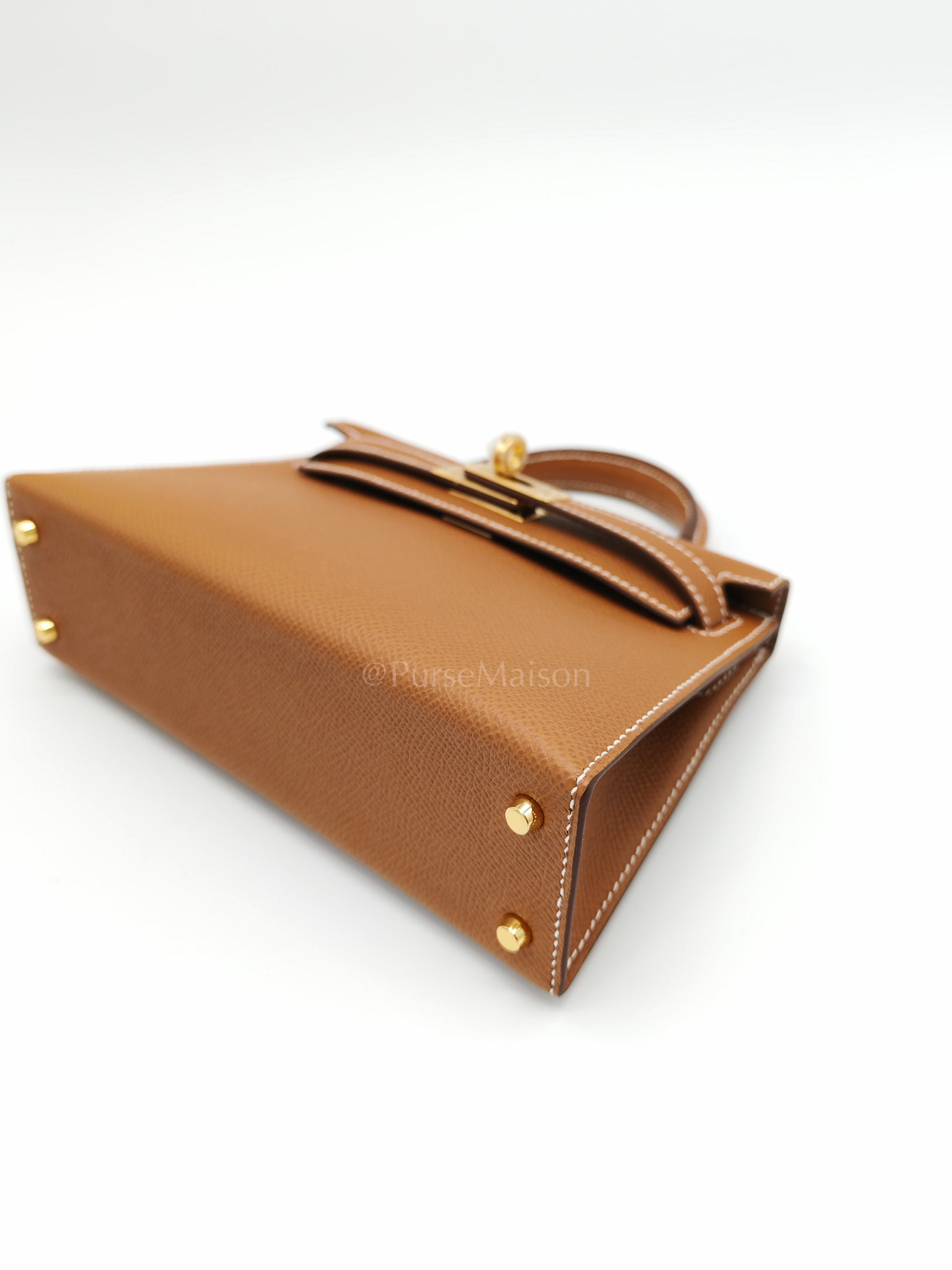 Mini Kelly in Gold Epsom Leather Gold Hardware Stamp B(2023) | Purse Maison Luxury Bags Shop