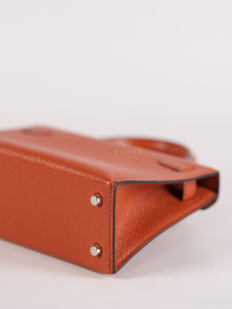 Mini Kelly Sellier Cuivre/Mexico Chevre Mysore in Palladium Hardware Stamp U (2022) | Purse Maison Luxury Bags Shop