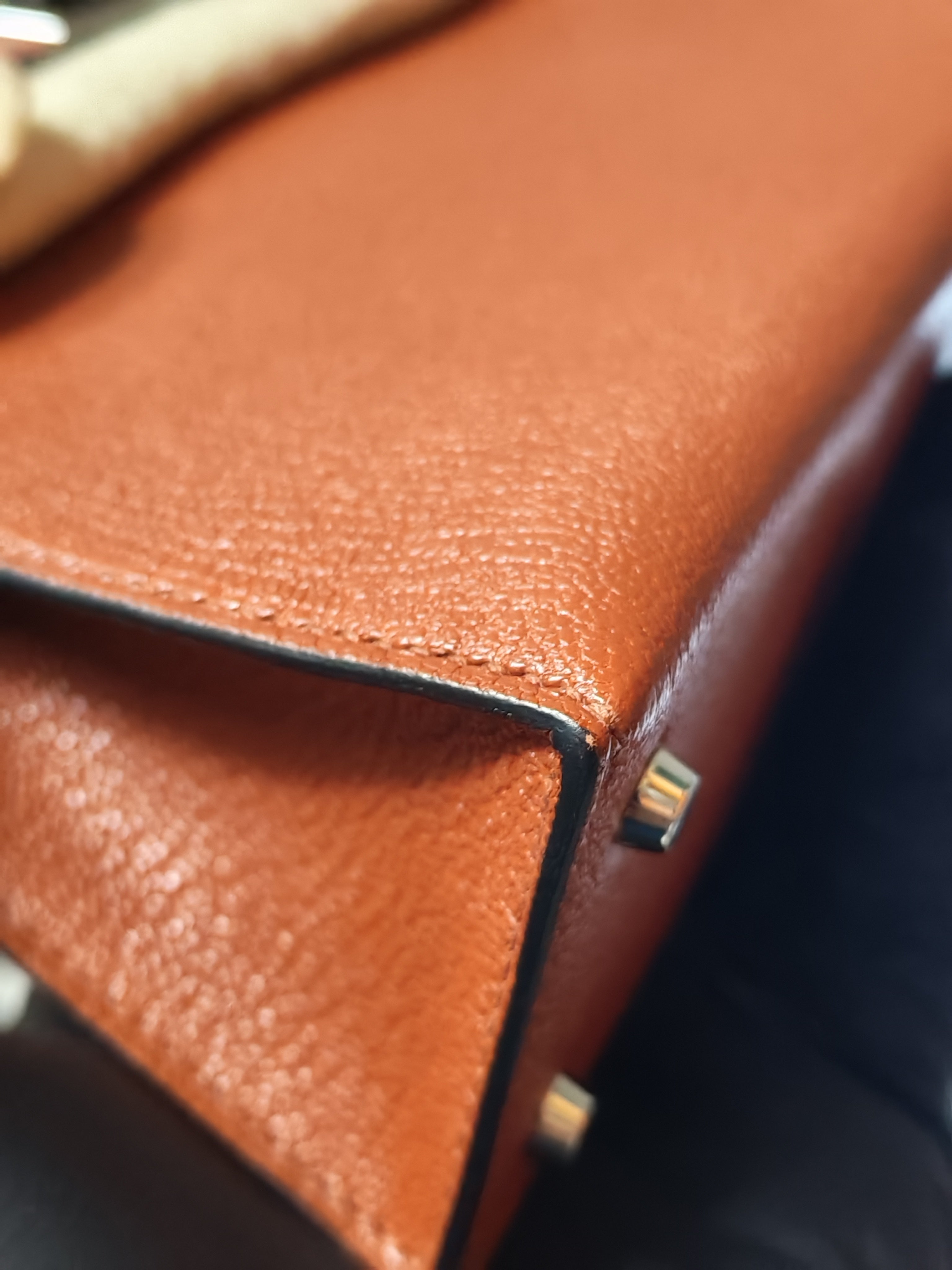 Mini Kelly Sellier Cuivre/Mexico Chevre Mysore in Palladium Hardware Stamp U (2022) | Purse Maison Luxury Bags Shop