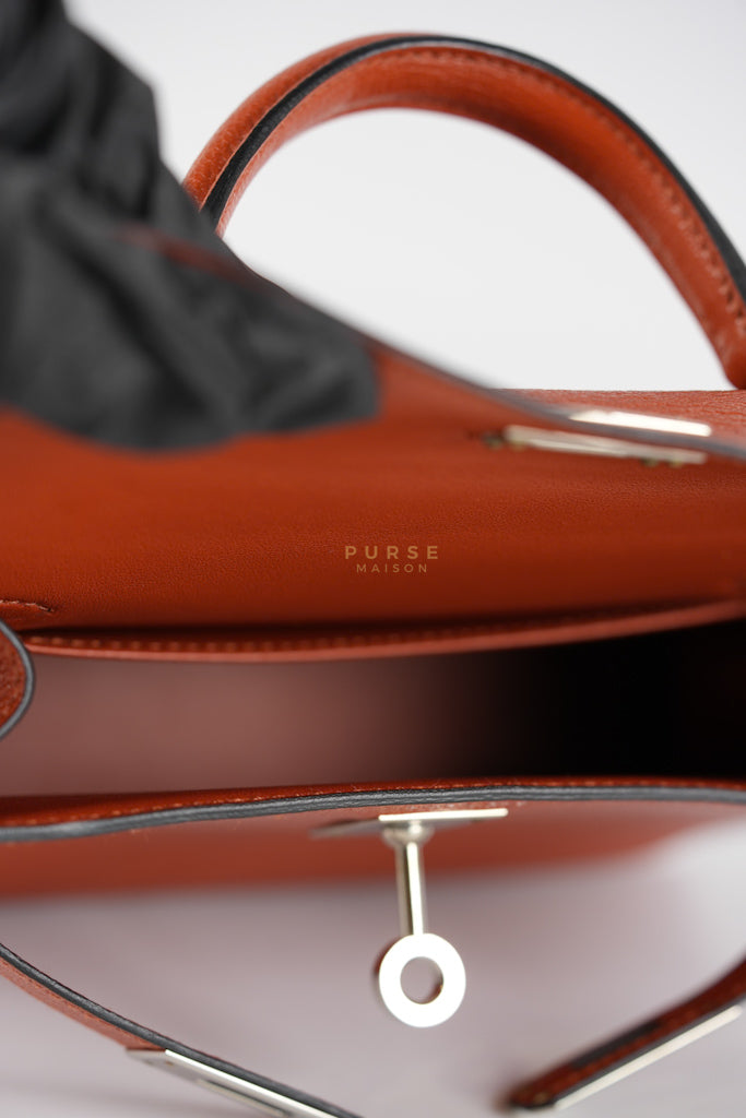 Mini Kelly Sellier Cuivre/Mexico Chevre Mysore in Palladium Hardware Stamp U (2022) | Purse Maison Luxury Bags Shop