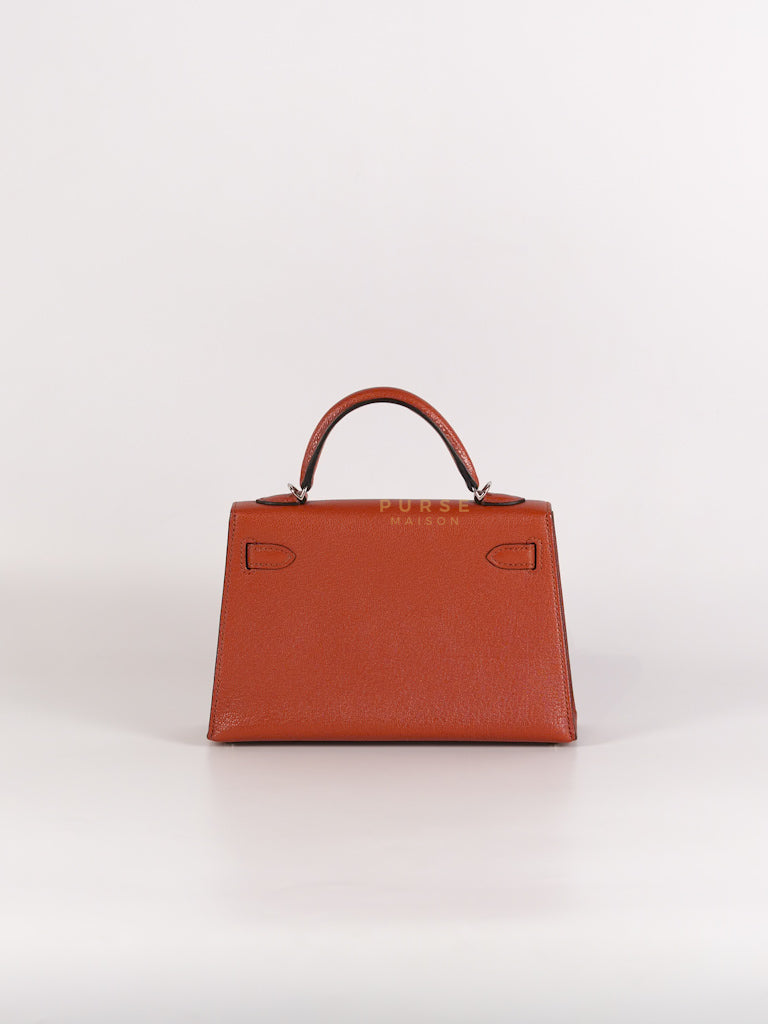 Mini Kelly Sellier Cuivre/Mexico Chevre Mysore in Palladium Hardware Stamp U (2022) | Purse Maison Luxury Bags Shop