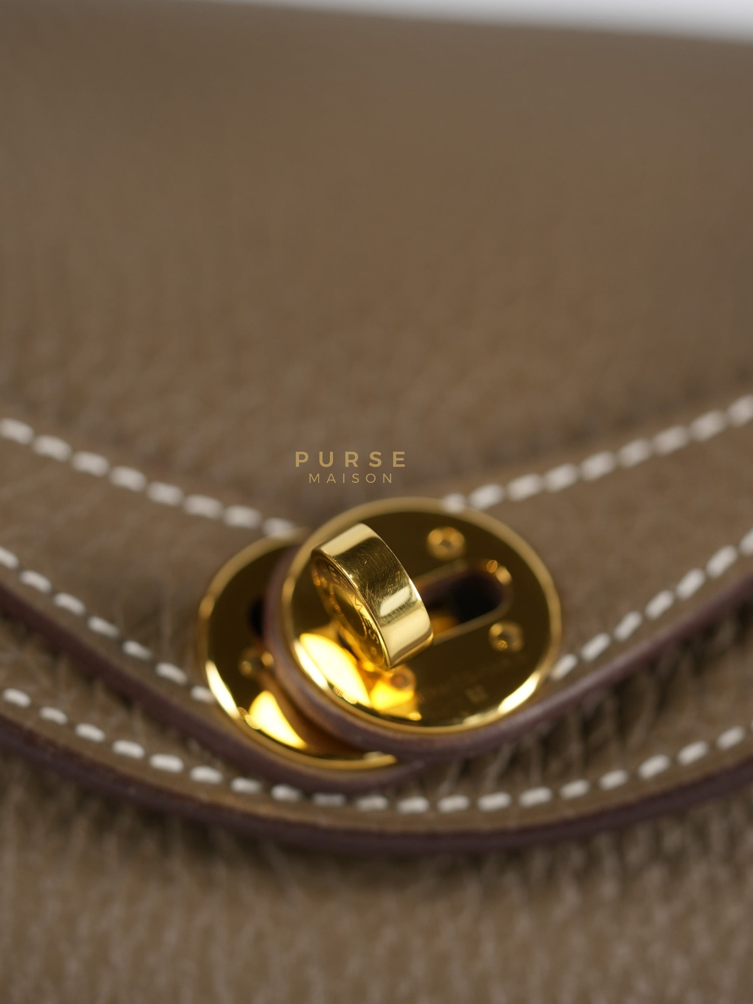 Mini Lindy 19 in Etoupe Clemence Leather & Gold Hardware Stamp U (2022) | Purse Maison Luxury Bags Shop