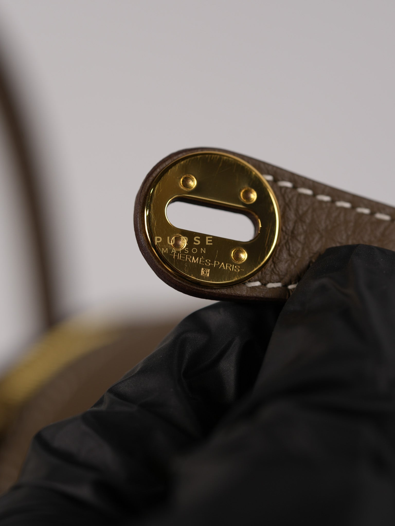 Mini Lindy 19 in Etoupe Clemence Leather & Gold Hardware Stamp U (2022) | Purse Maison Luxury Bags Shop