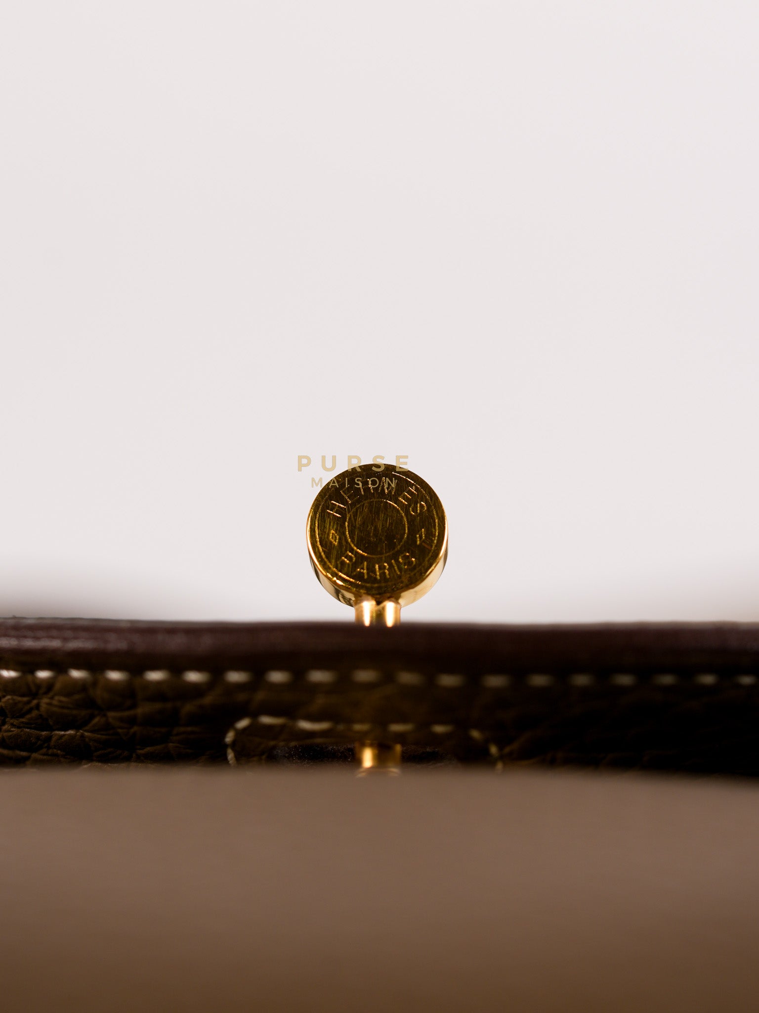 Mini Lindy 19 in Etoupe Clemence Leather & Gold Hardware Stamp U (2022) | Purse Maison Luxury Bags Shop