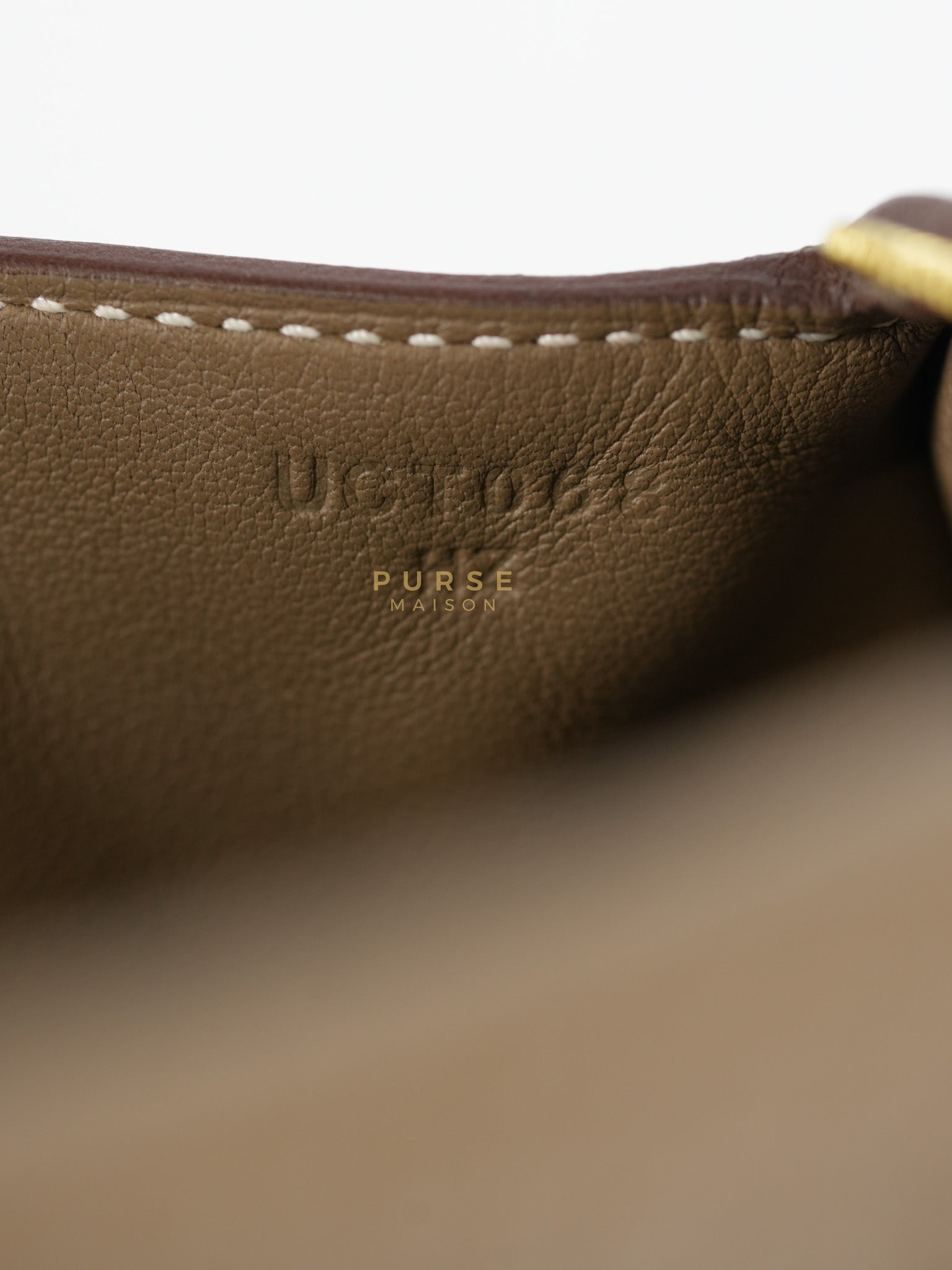 Mini Lindy 19 in Etoupe Clemence Leather & Gold Hardware Stamp U (2022) | Purse Maison Luxury Bags Shop