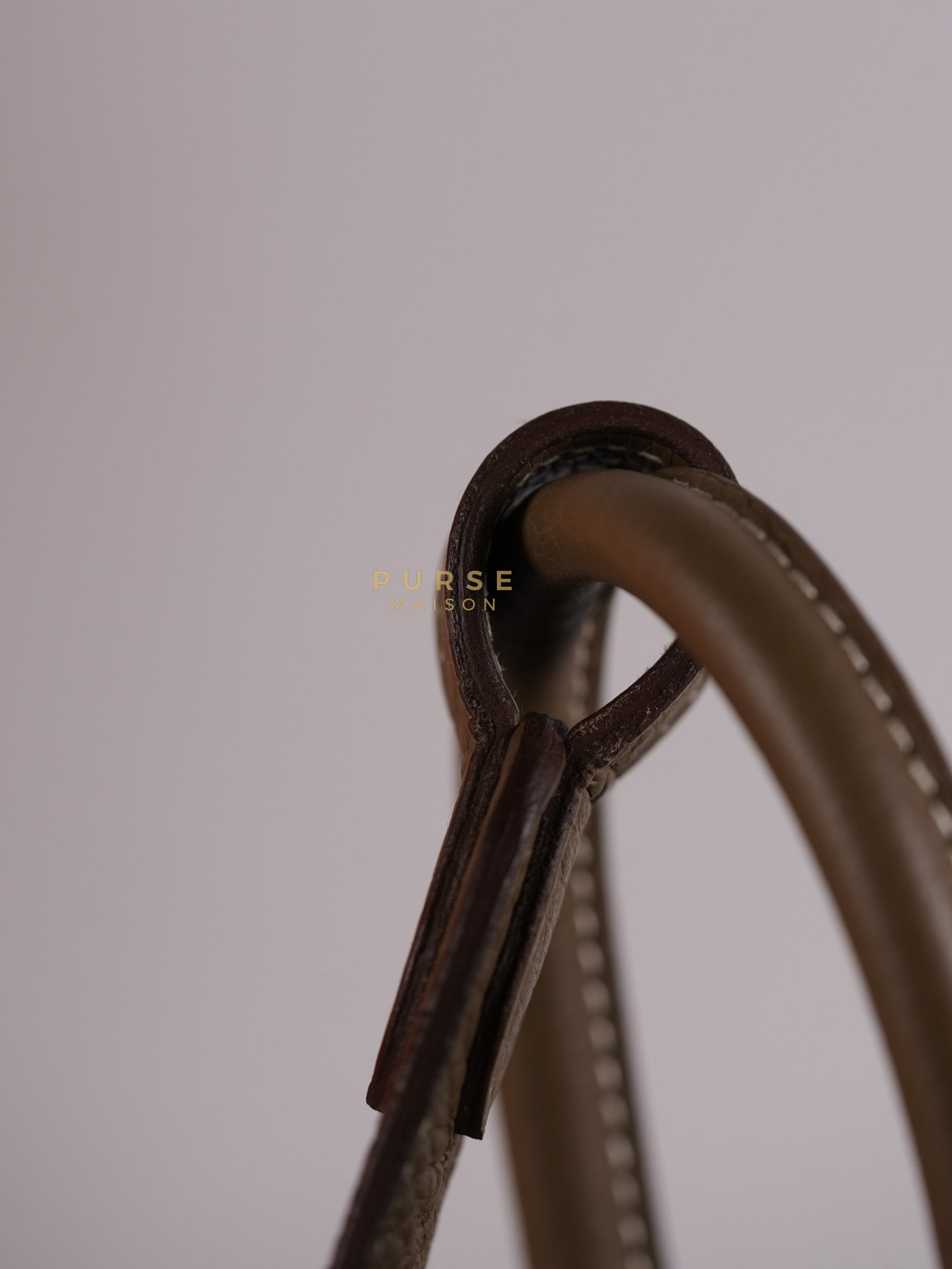 Mini Lindy 19 in Etoupe Clemence Leather & Gold Hardware Stamp U (2022) | Purse Maison Luxury Bags Shop