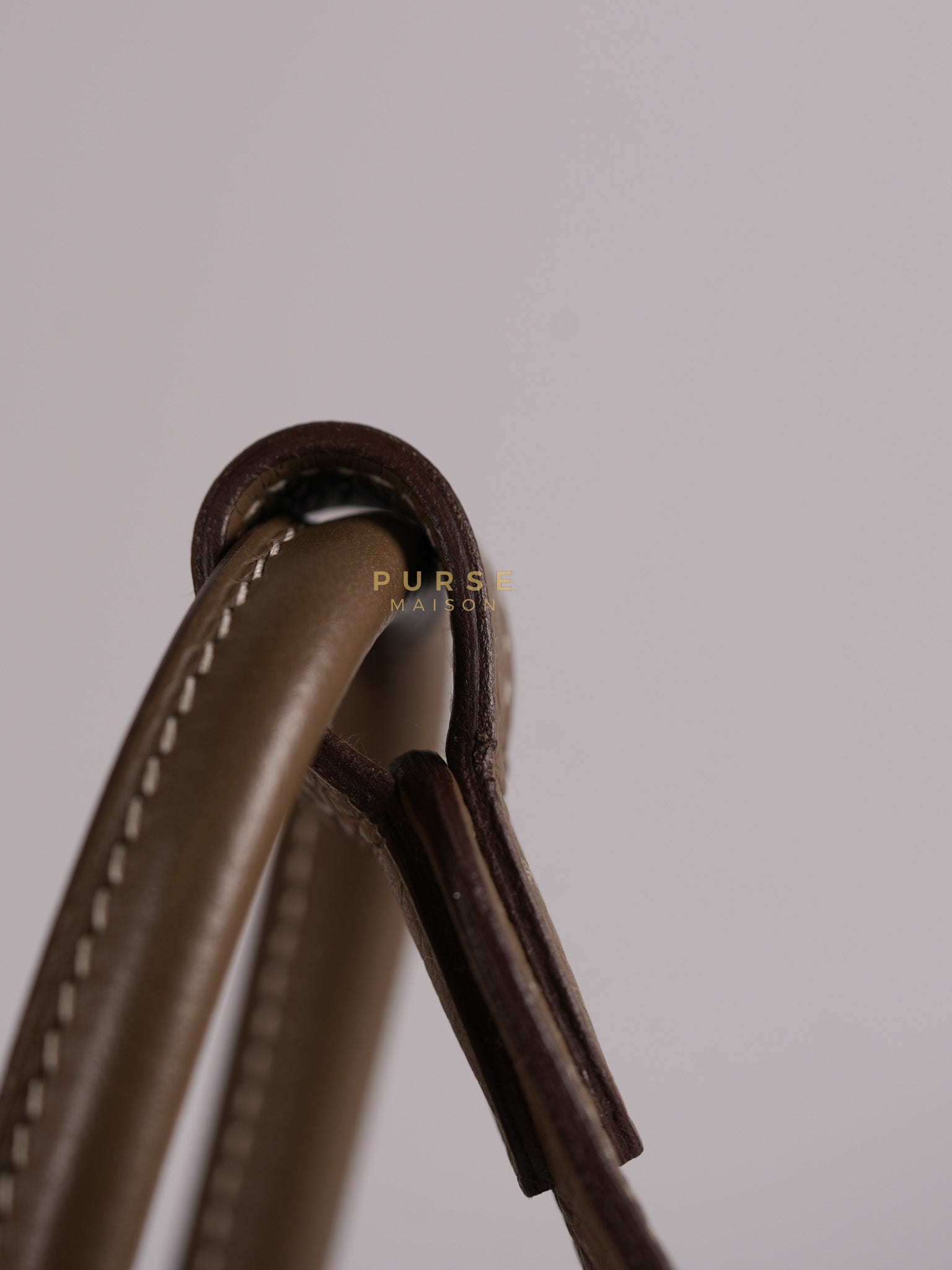 Mini Lindy 19 in Etoupe Clemence Leather & Gold Hardware Stamp U (2022) | Purse Maison Luxury Bags Shop