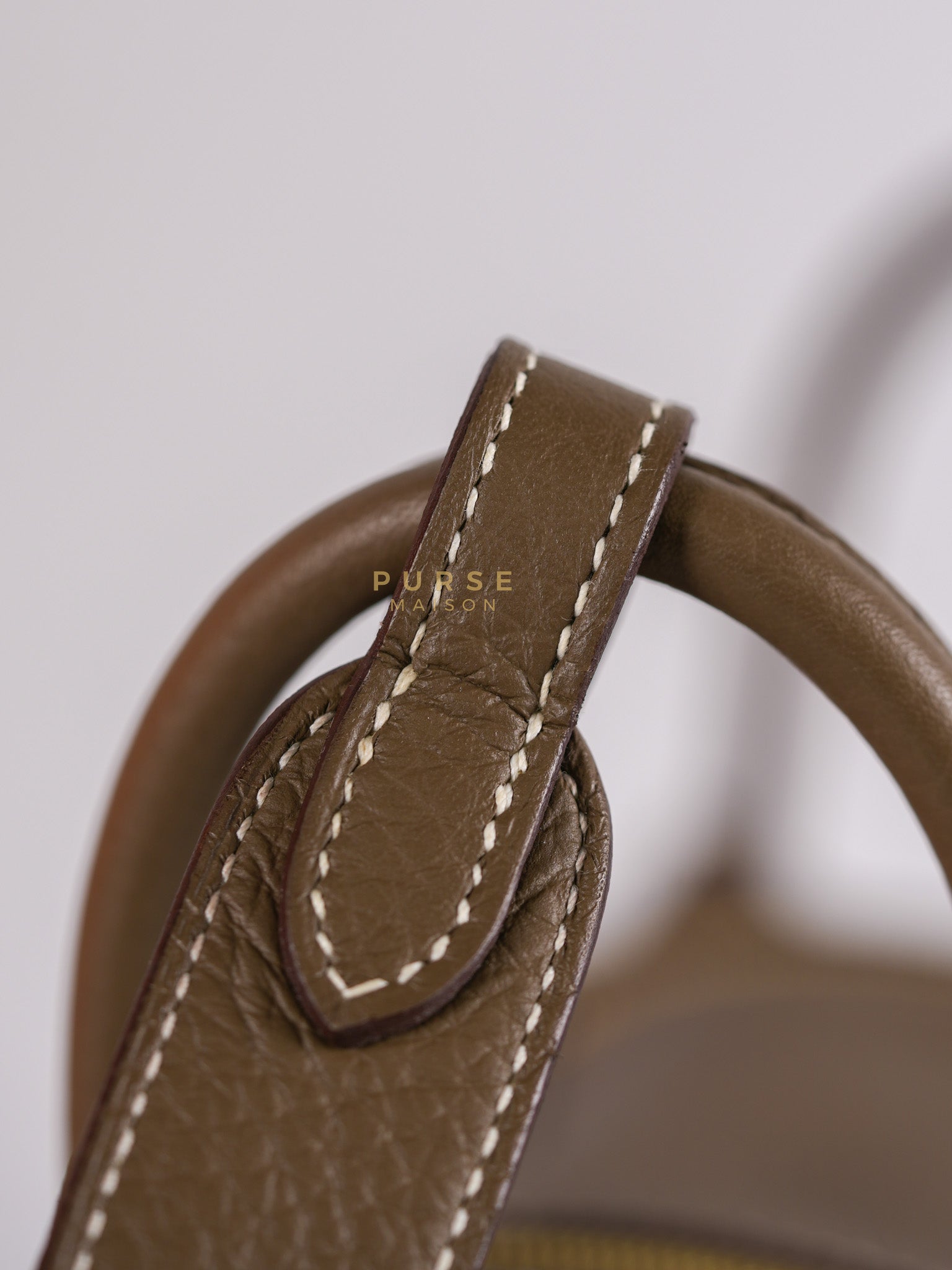 Mini Lindy 19 in Etoupe Clemence Leather & Gold Hardware Stamp U (2022) | Purse Maison Luxury Bags Shop