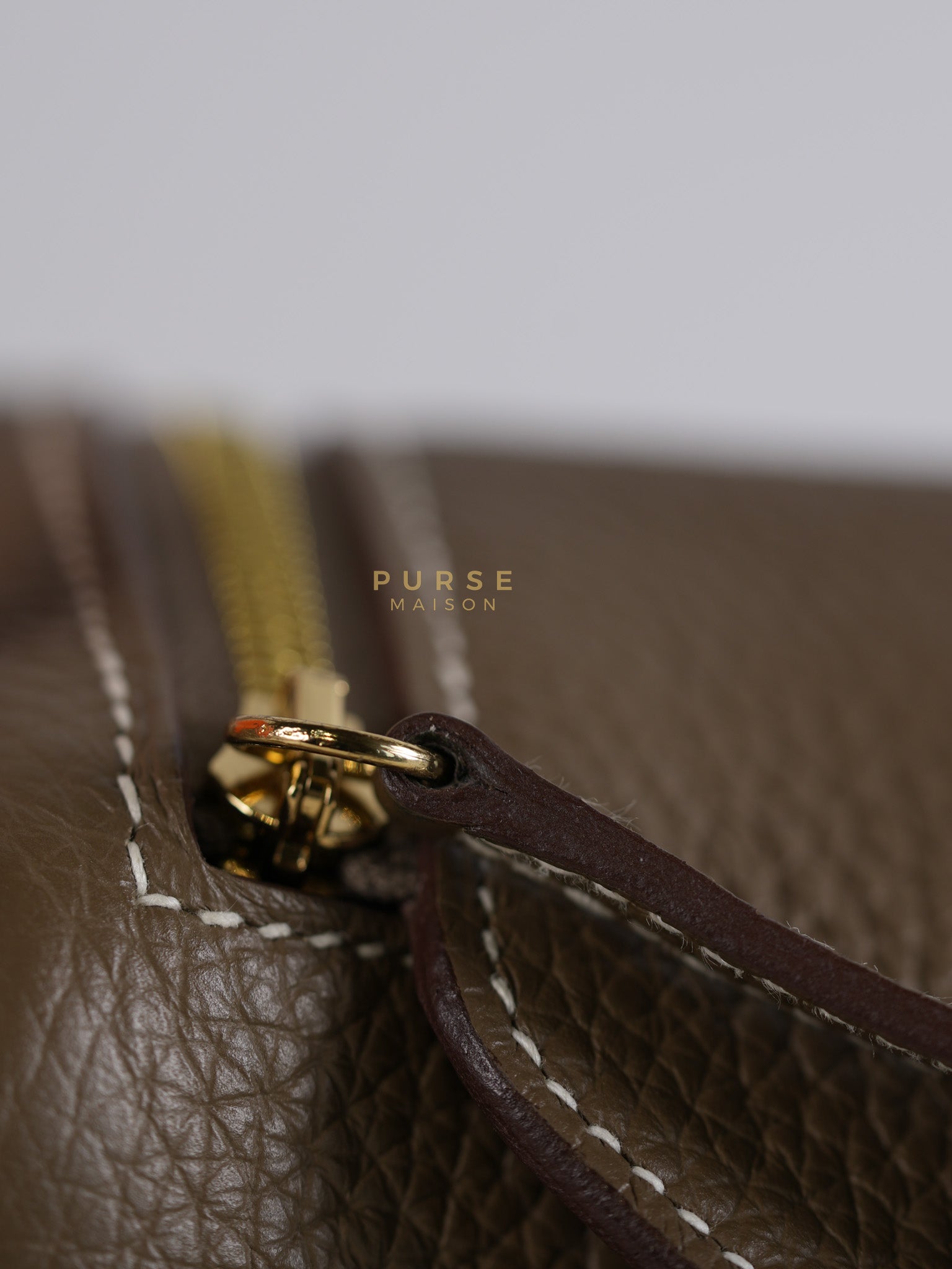 Mini Lindy 19 in Etoupe Clemence Leather & Gold Hardware Stamp U (2022) | Purse Maison Luxury Bags Shop