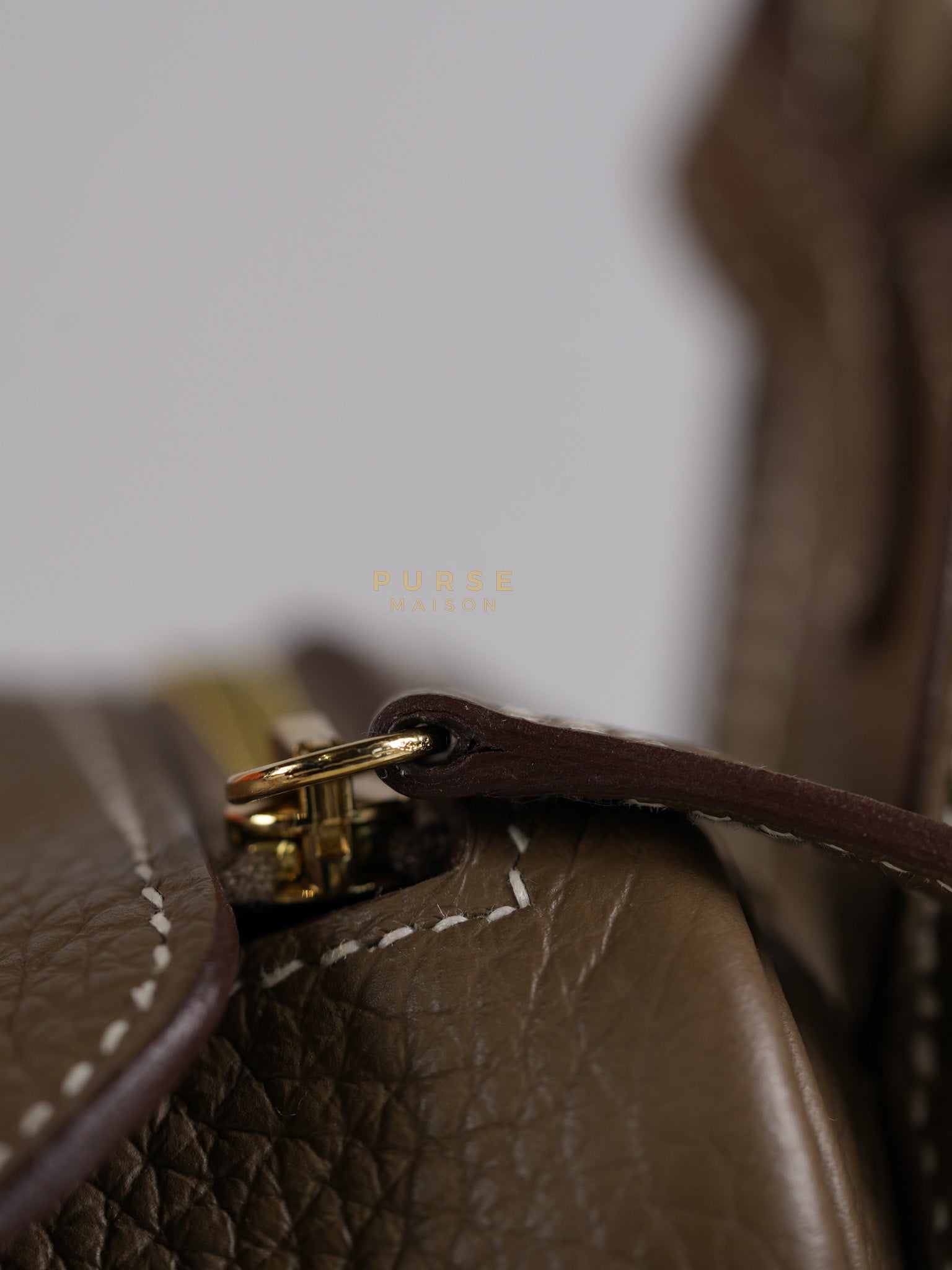 Mini Lindy 19 in Etoupe Clemence Leather & Gold Hardware Stamp U (2022) | Purse Maison Luxury Bags Shop