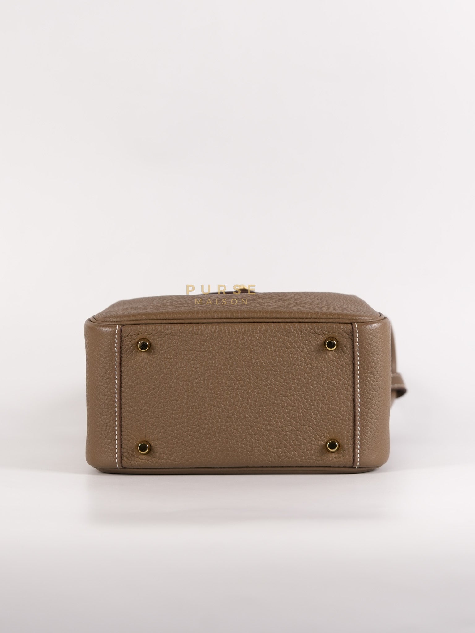 Mini Lindy 19 in Etoupe Clemence Leather & Gold Hardware Stamp U (2022) | Purse Maison Luxury Bags Shop