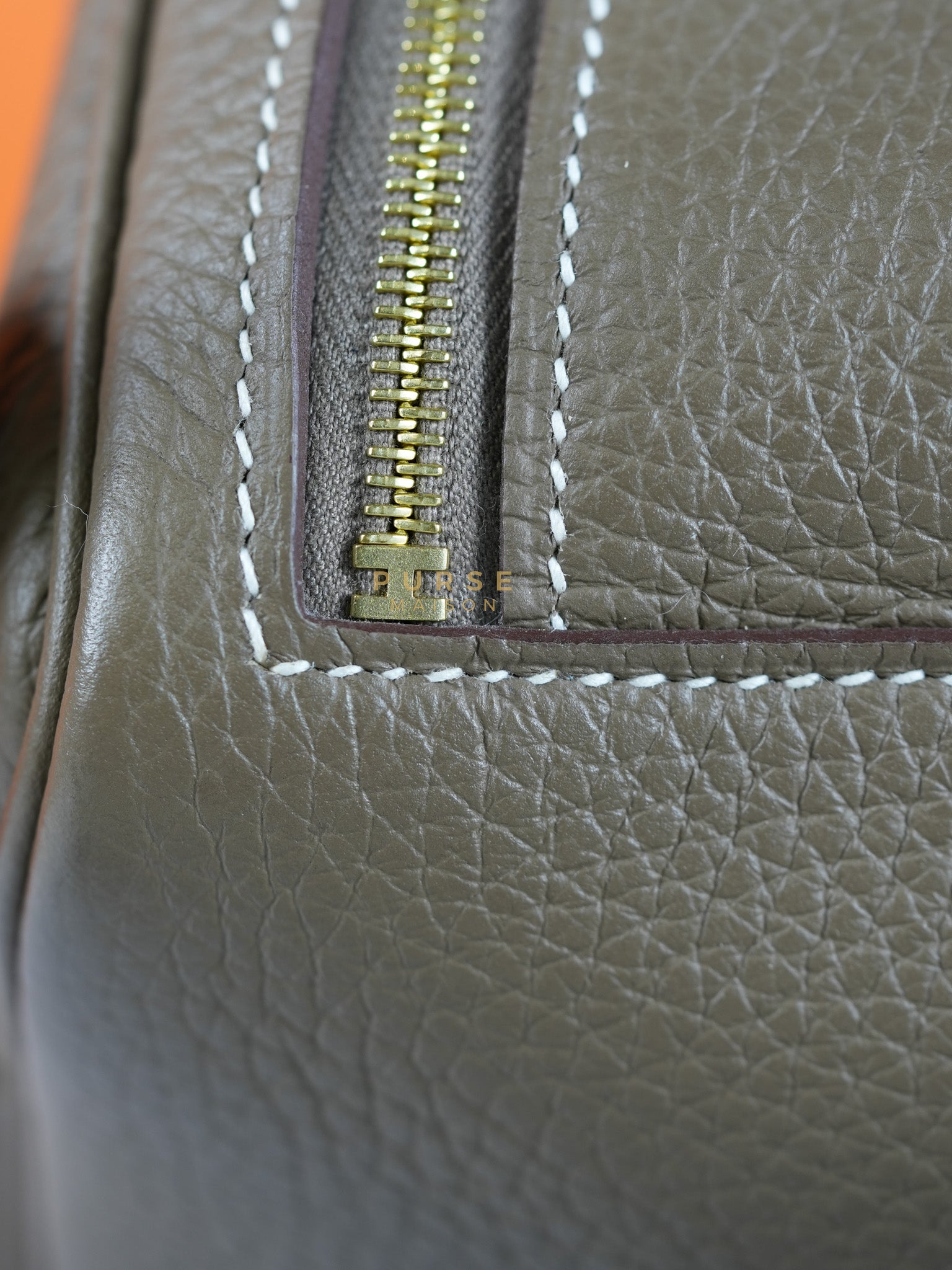 Mini Lindy 19 in Etoupe Clemence Leather & Gold Hardware Stamp U (2022) | Purse Maison Luxury Bags Shop