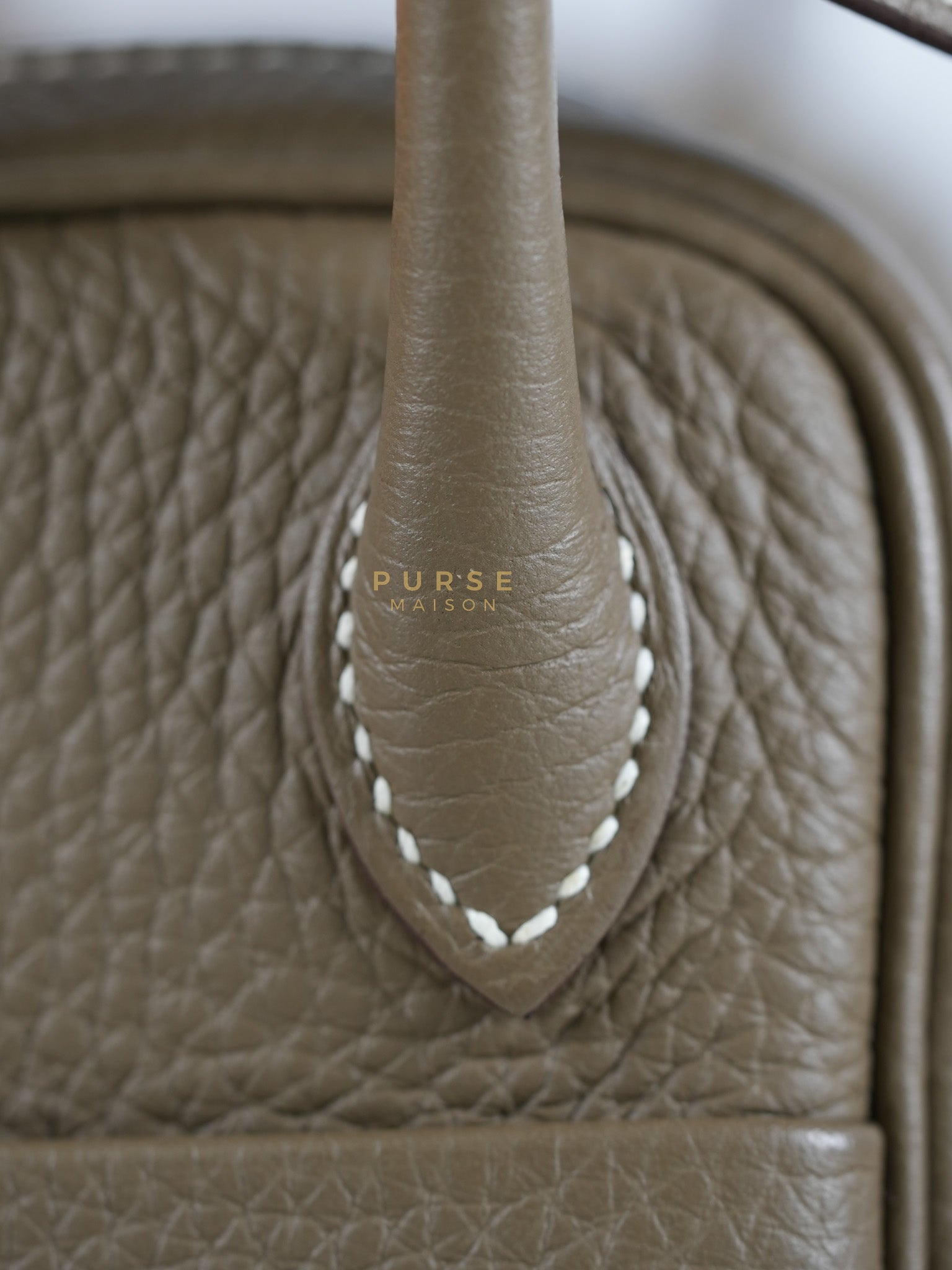 Mini Lindy 19 in Etoupe Clemence Leather & Gold Hardware Stamp U (2022) | Purse Maison Luxury Bags Shop