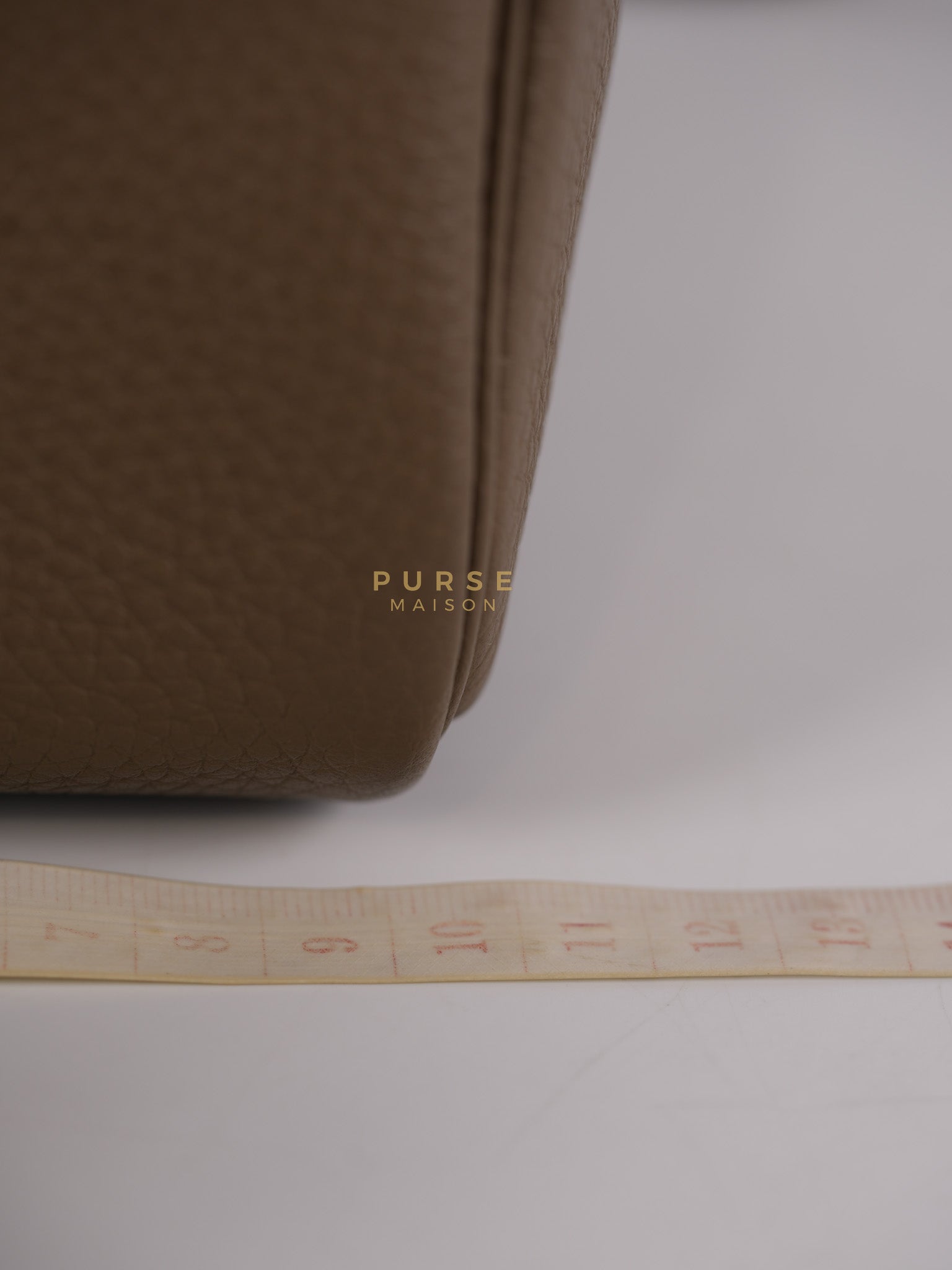 Mini Lindy 19 in Etoupe Clemence Leather & Gold Hardware Stamp U (2022) | Purse Maison Luxury Bags Shop