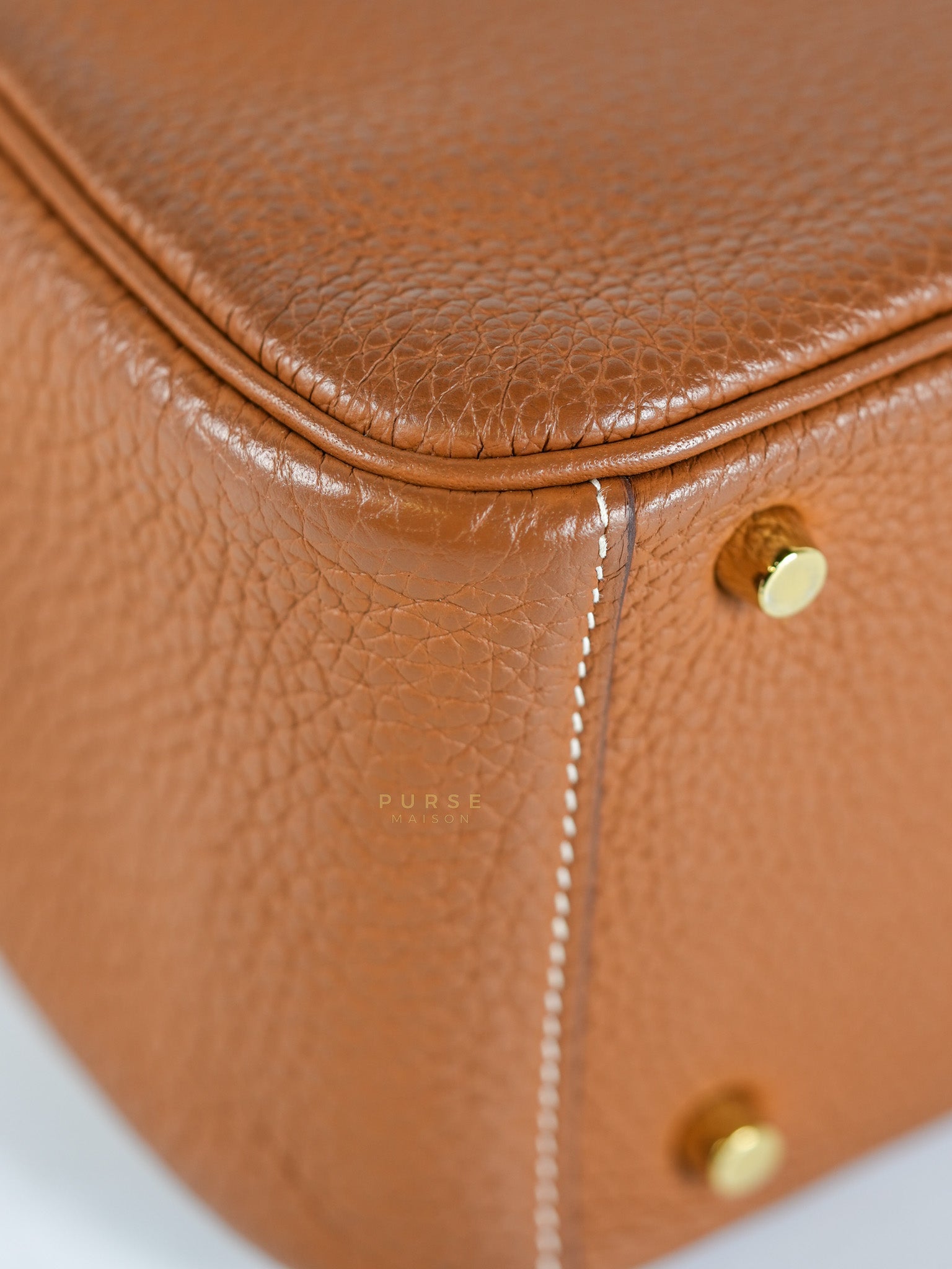 Mini Lindy Bag Gold Clemence Leather in Gold Hardware Stamp Z (2021) | Purse Maison Luxury Bags Shop