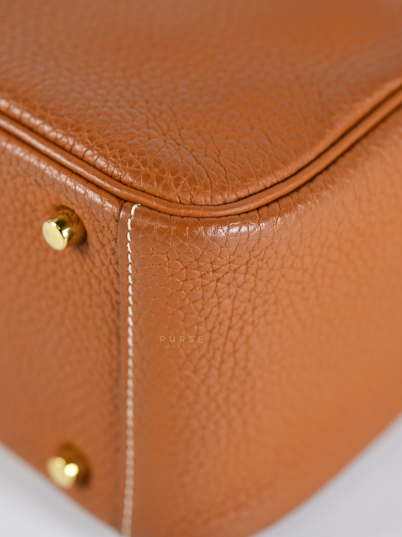 Mini Lindy Bag Gold Clemence Leather in Gold Hardware Stamp Z (2021) | Purse Maison Luxury Bags Shop