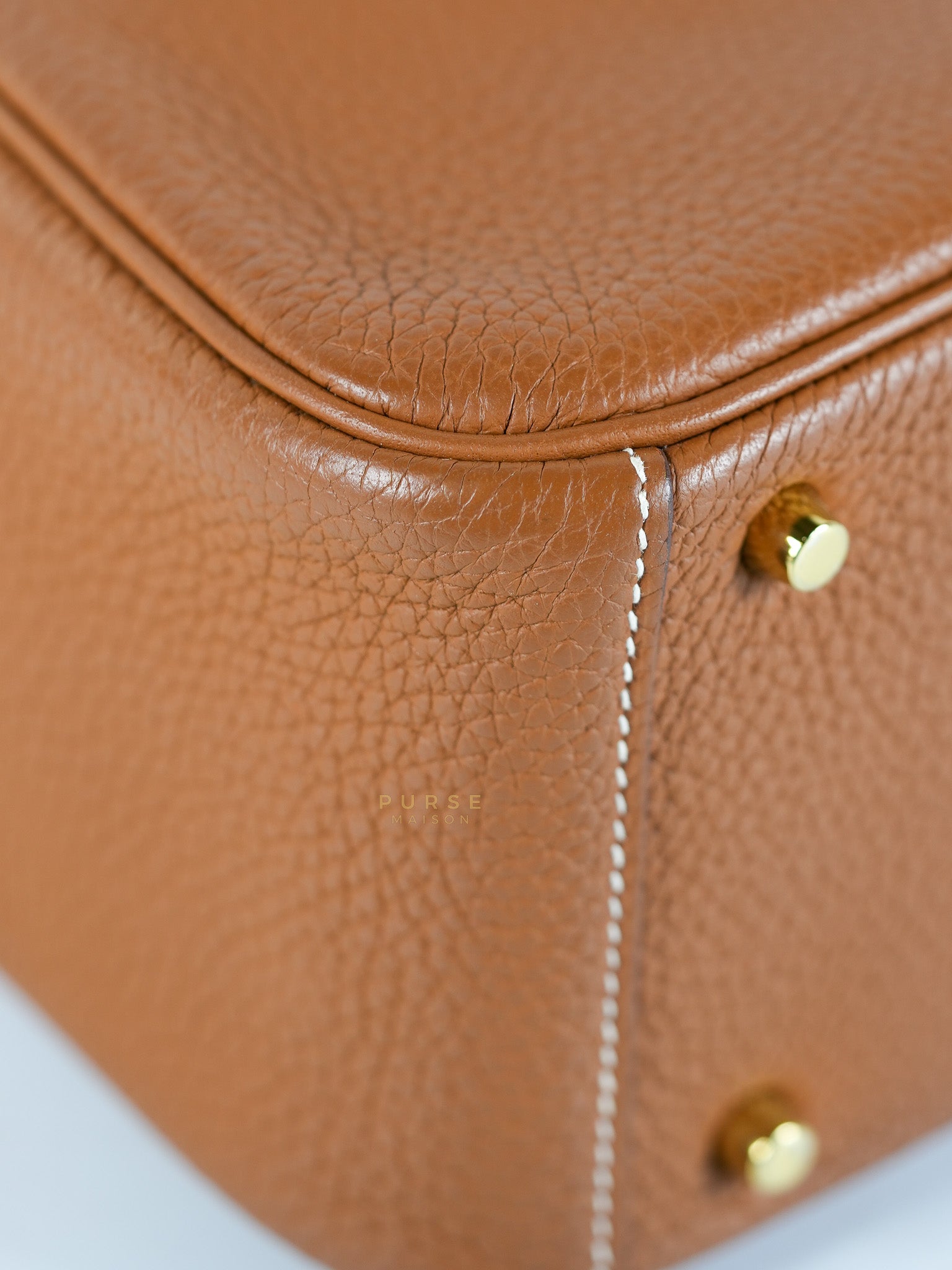 Mini Lindy Bag Gold Clemence Leather in Gold Hardware Stamp Z (2021) | Purse Maison Luxury Bags Shop