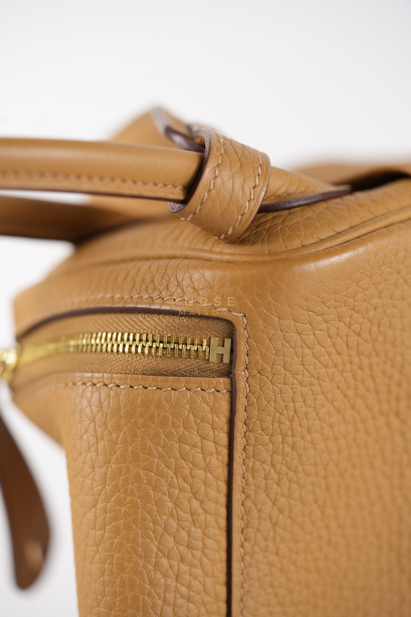 Mini Lindy Biscuit in Clemence Leather and Gold Hardware Stamp U (2022) | Purse Maison Luxury Bags Shop