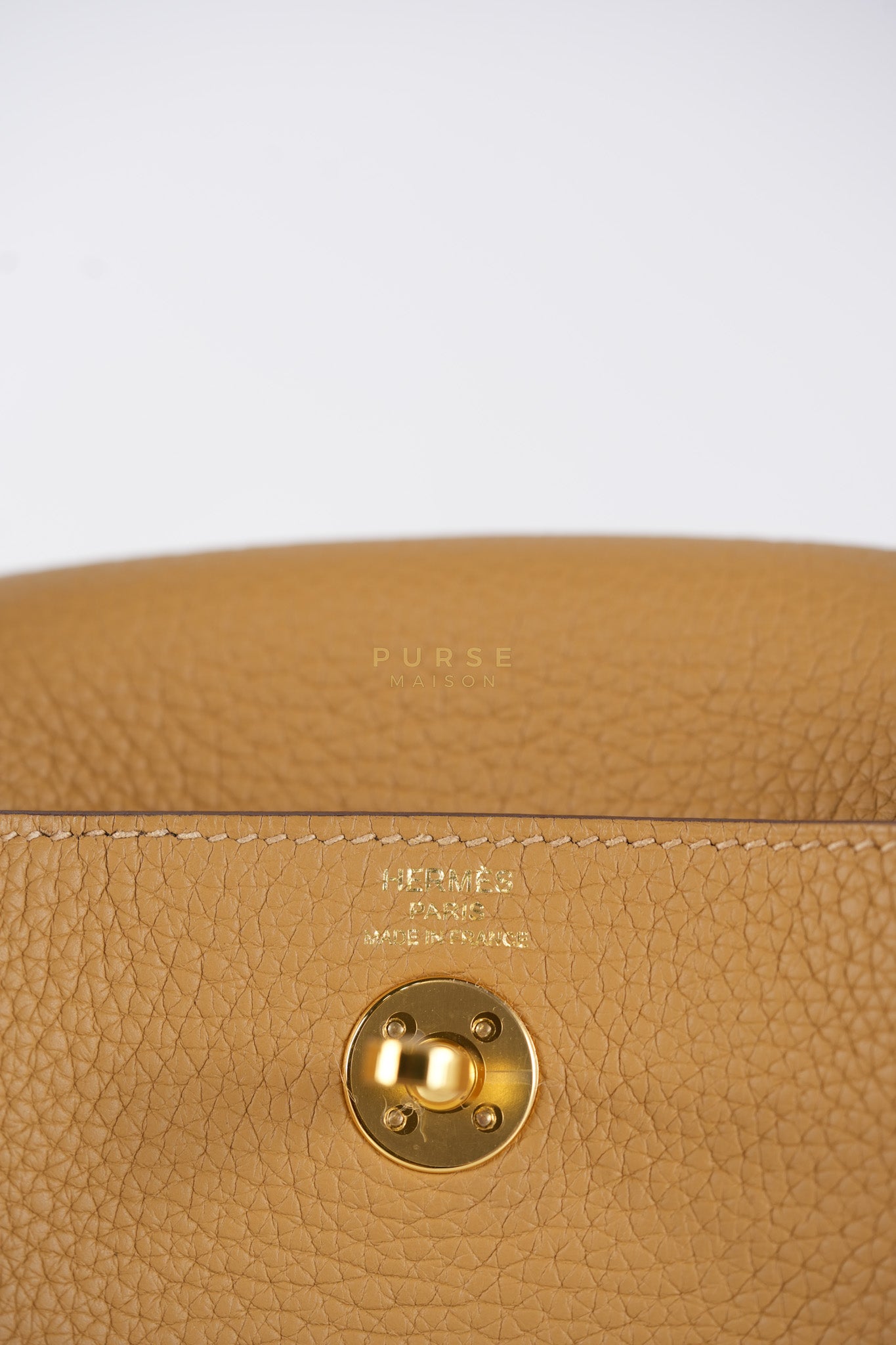 Mini Lindy Biscuit in Clemence Leather and Gold Hardware Stamp U (2022) | Purse Maison Luxury Bags Shop