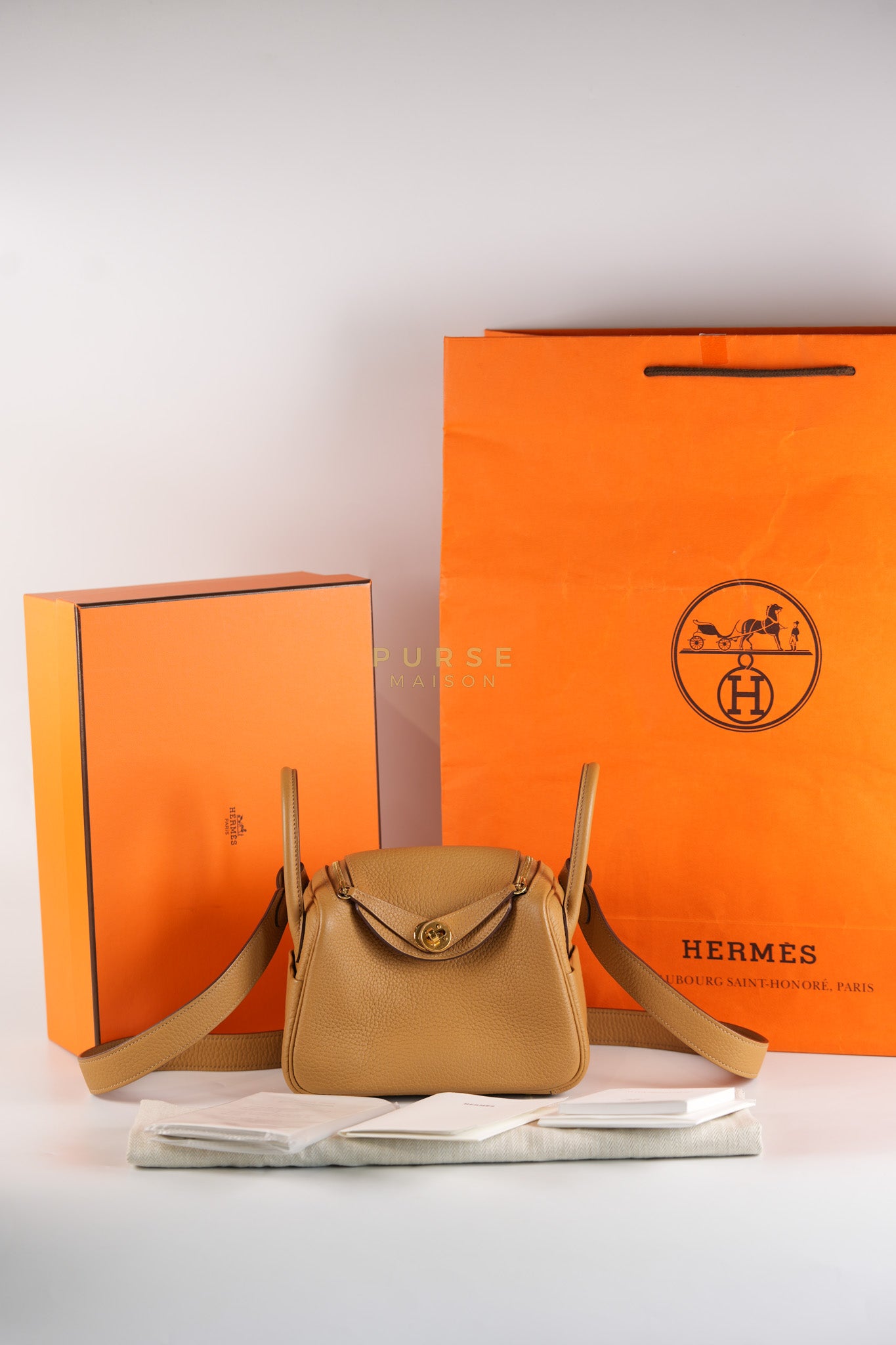 Mini Lindy Biscuit in Clemence Leather and Gold Hardware Stamp U (2022) | Purse Maison Luxury Bags Shop