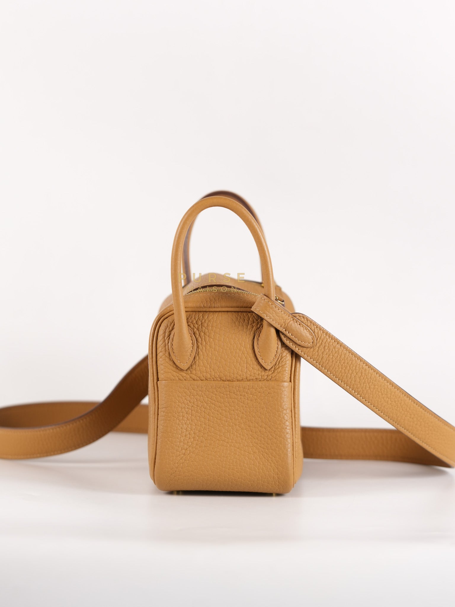 Mini Lindy Biscuit in Clemence Leather and Gold Hardware Stamp U (2022) | Purse Maison Luxury Bags Shop