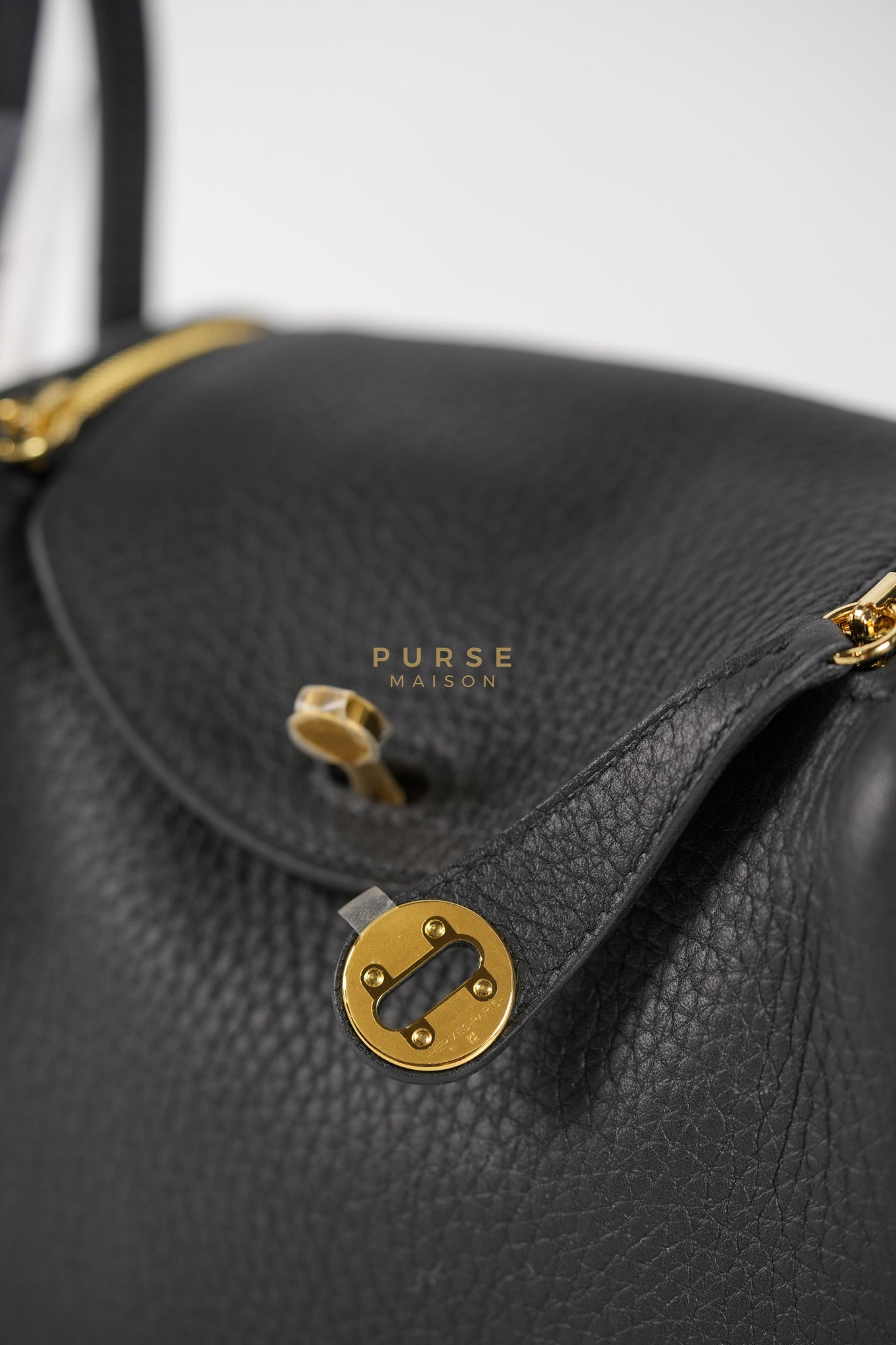 Mini Lindy Black in Togo Leather and Gold Hardware Stamp K (2025) | Purse Maison Luxury Bags Shop