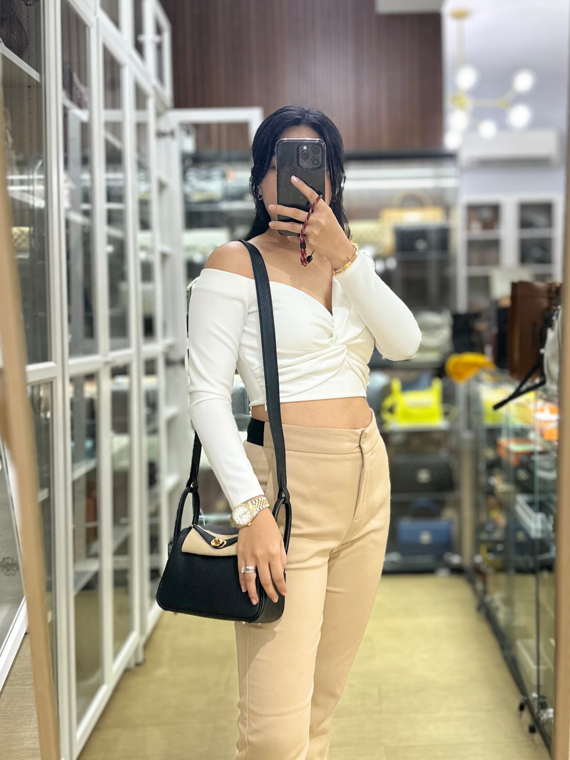 Mini Lindy Black in Togo Leather and Gold Hardware Stamp K (2025) | Purse Maison Luxury Bags Shop