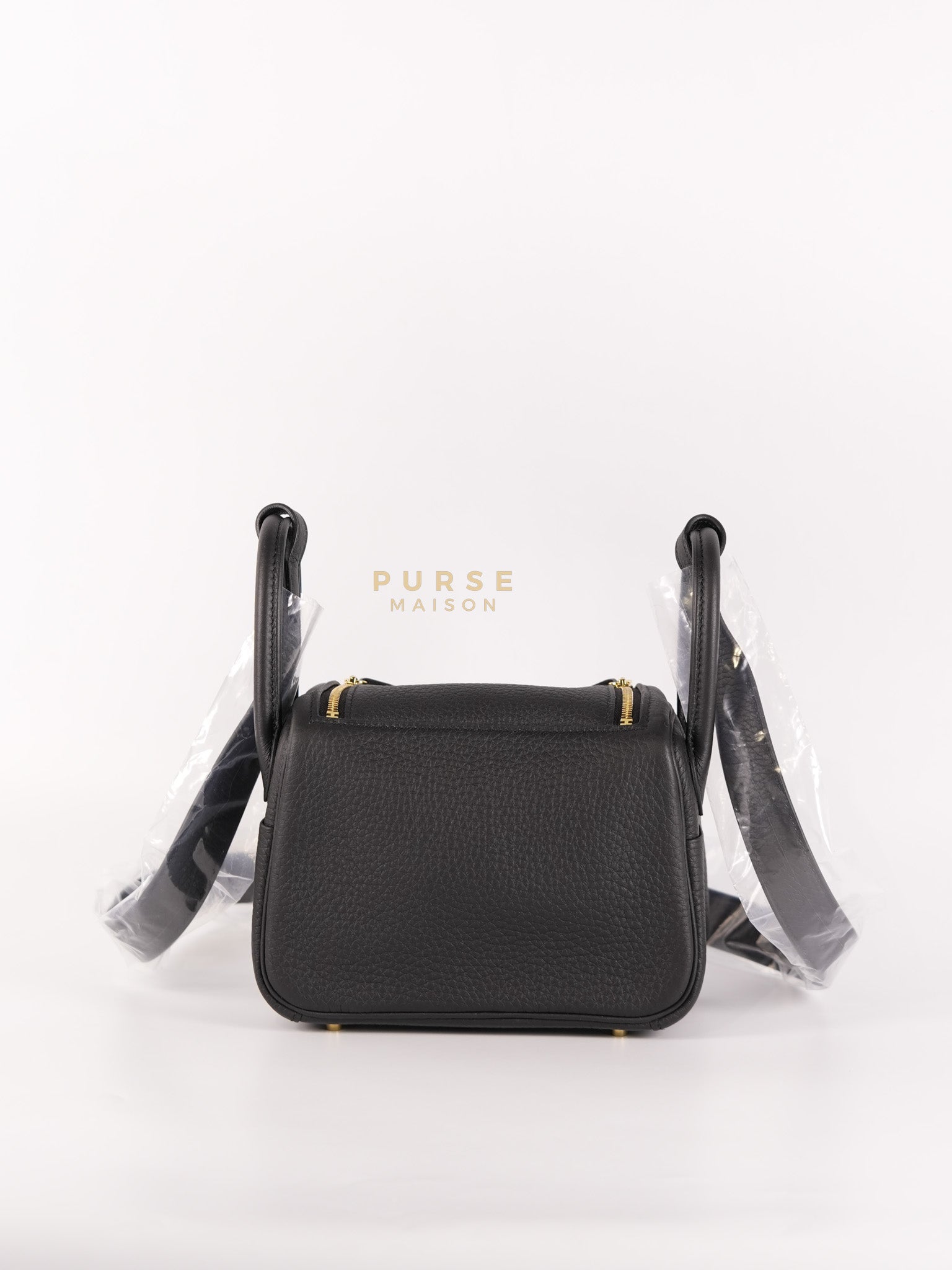 Mini Lindy Black in Togo Leather and Gold Hardware Stamp K (2025) | Purse Maison Luxury Bags Shop