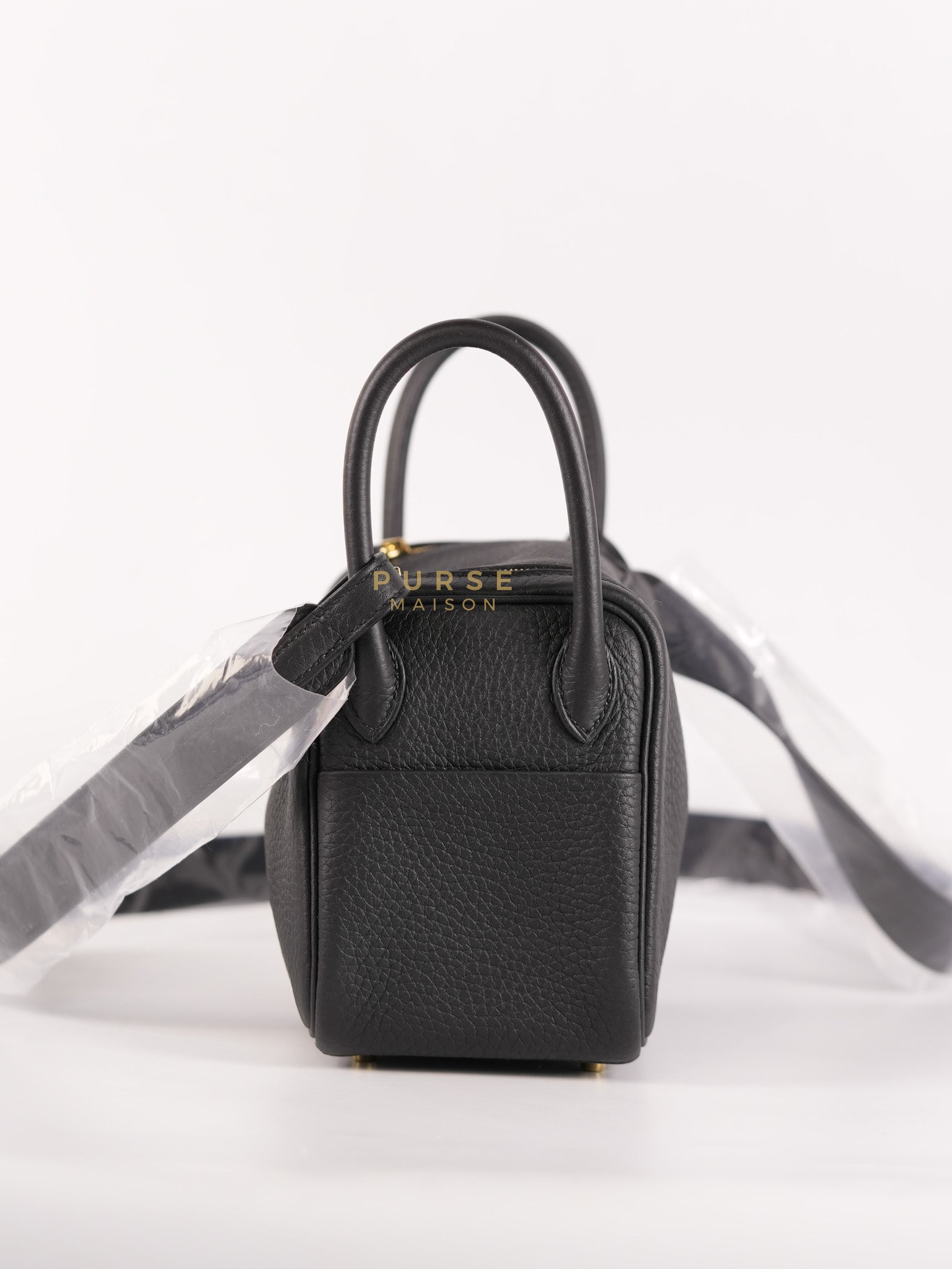 Mini Lindy Black in Togo Leather and Gold Hardware Stamp K (2025) | Purse Maison Luxury Bags Shop