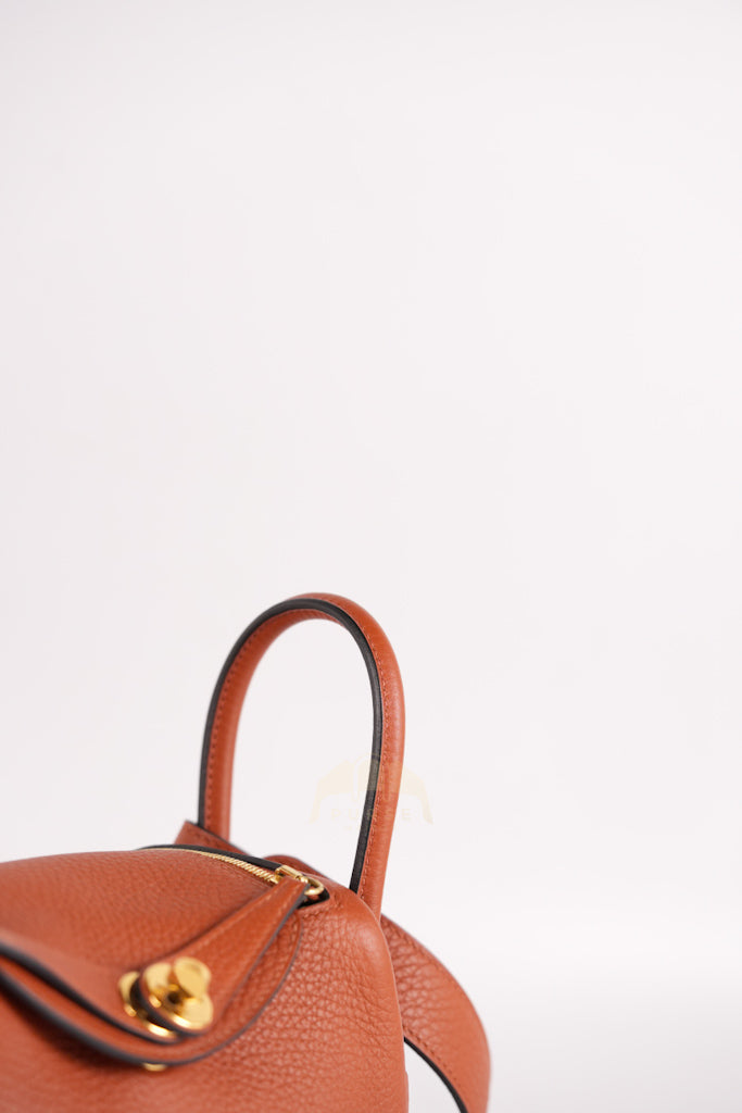 Mini Lindy Cuivre in Clemence Leather and Gold Hardware Stamp Z (2021) | Purse Maison Luxury Bags Shop