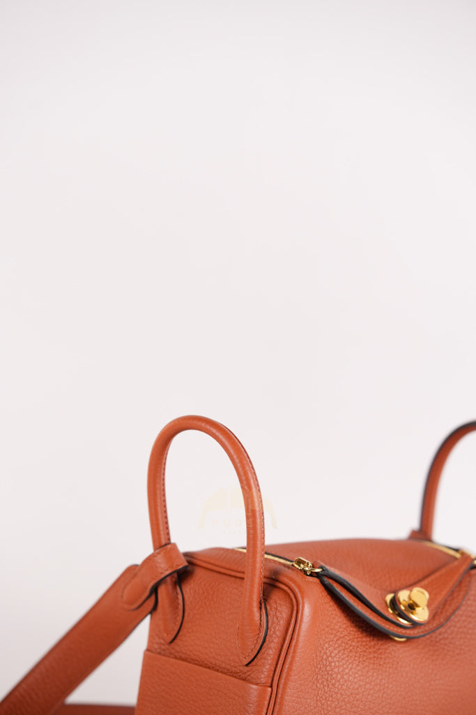 Mini Lindy Cuivre in Clemence Leather and Gold Hardware Stamp Z (2021) | Purse Maison Luxury Bags Shop