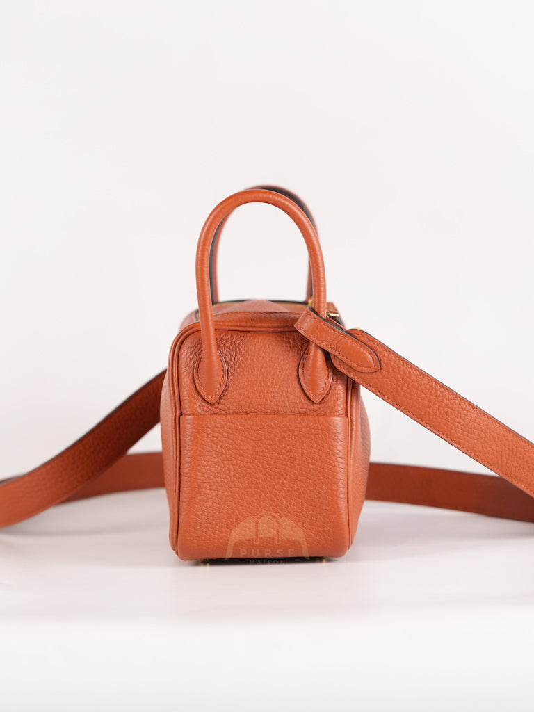 Mini Lindy Cuivre in Clemence Leather and Gold Hardware Stamp Z (2021) | Purse Maison Luxury Bags Shop