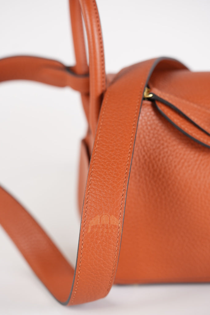 Mini Lindy Cuivre in Clemence Leather and Gold Hardware Stamp Z (2021) | Purse Maison Luxury Bags Shop