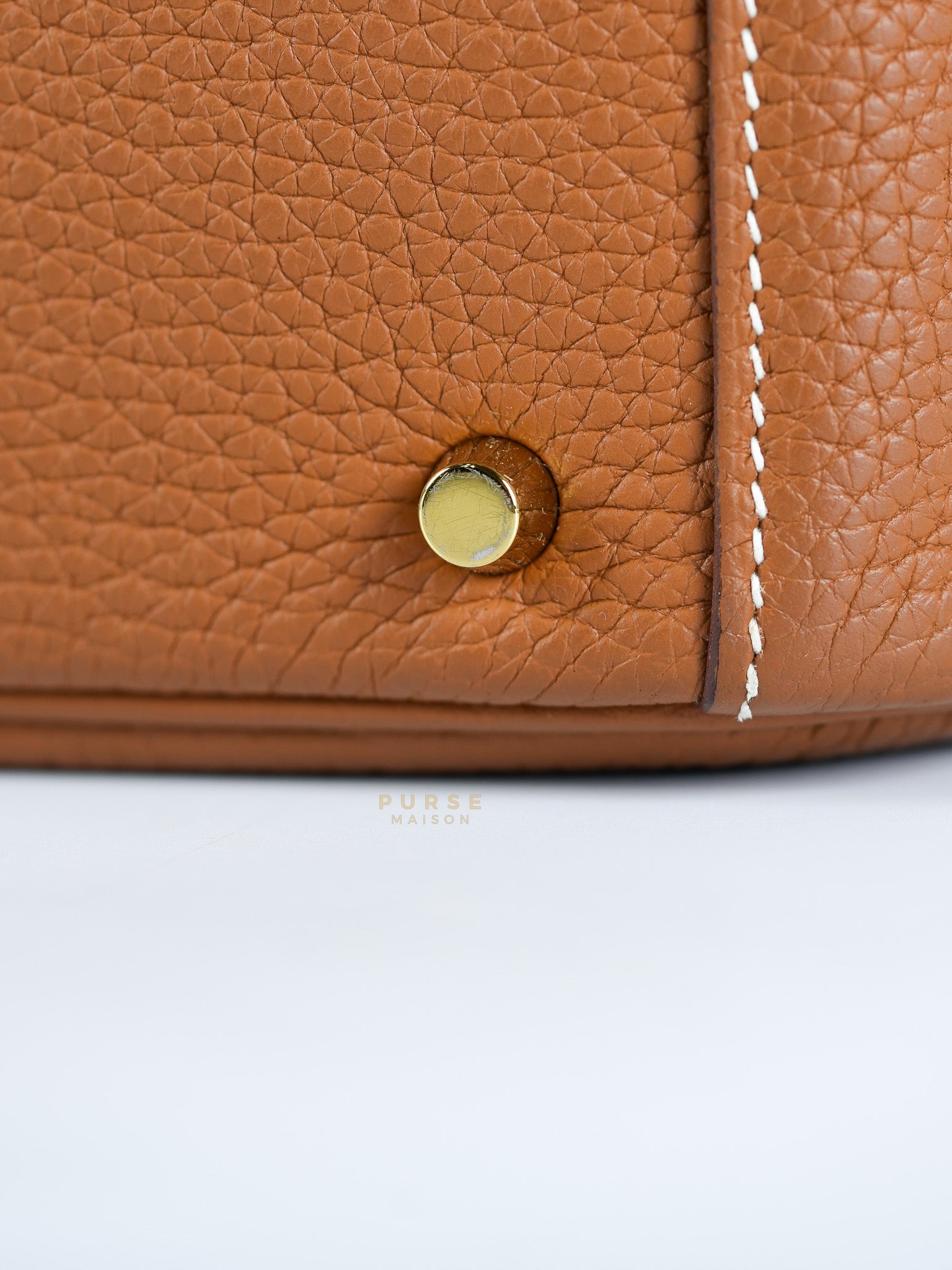 Mini Lindy Bag Gold Clemence Leather in Gold Hardware Stamp Z (2021) | Purse Maison Luxury Bags Shop