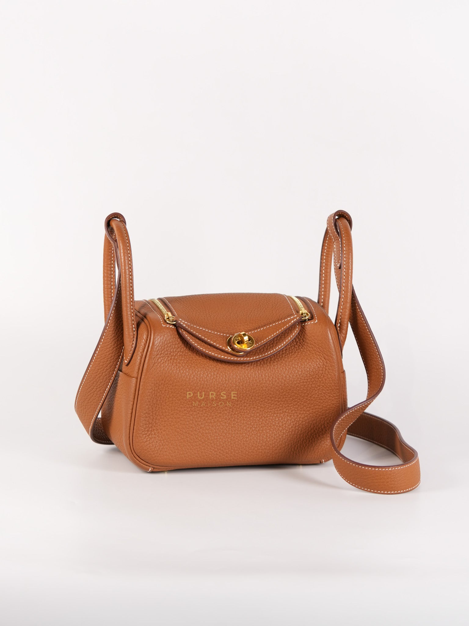 Mini Lindy Bag Gold Clemence Leather in Gold Hardware Stamp Z (2021) | Purse Maison Luxury Bags Shop