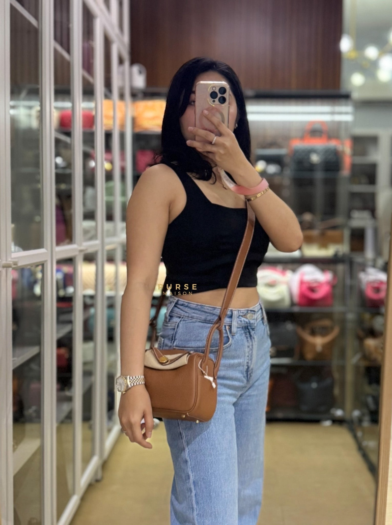 Mini Lindy Bag Gold Clemence Leather in Gold Hardware Stamp Z (2021) | Purse Maison Luxury Bags Shop