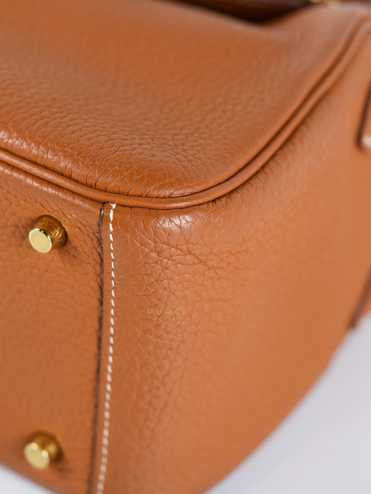 Mini Lindy Bag Gold Clemence Leather in Gold Hardware Stamp Z (2021) | Purse Maison Luxury Bags Shop