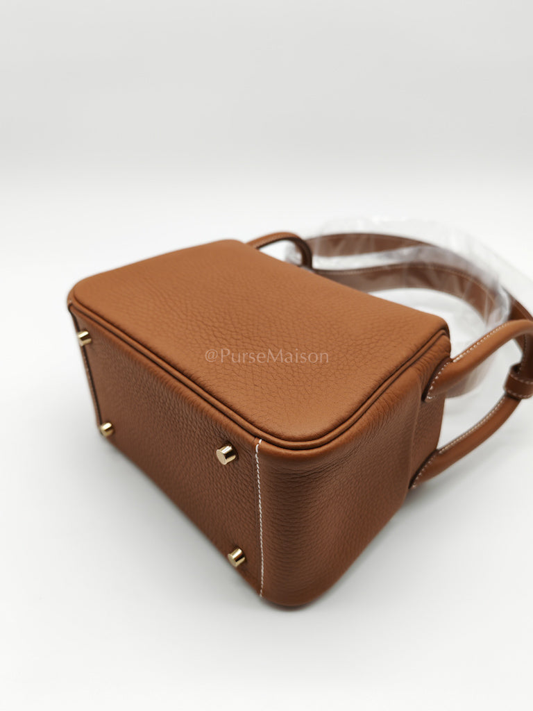 Mini Lindy Gold in Clemence Leather and Gold Hardware Stamp K (2025) | Purse Maison Luxury Bags Shop