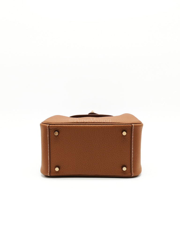 Mini Lindy Gold in Clemence Leather and Gold Hardware Stamp K (2025) | Purse Maison Luxury Bags Shop
