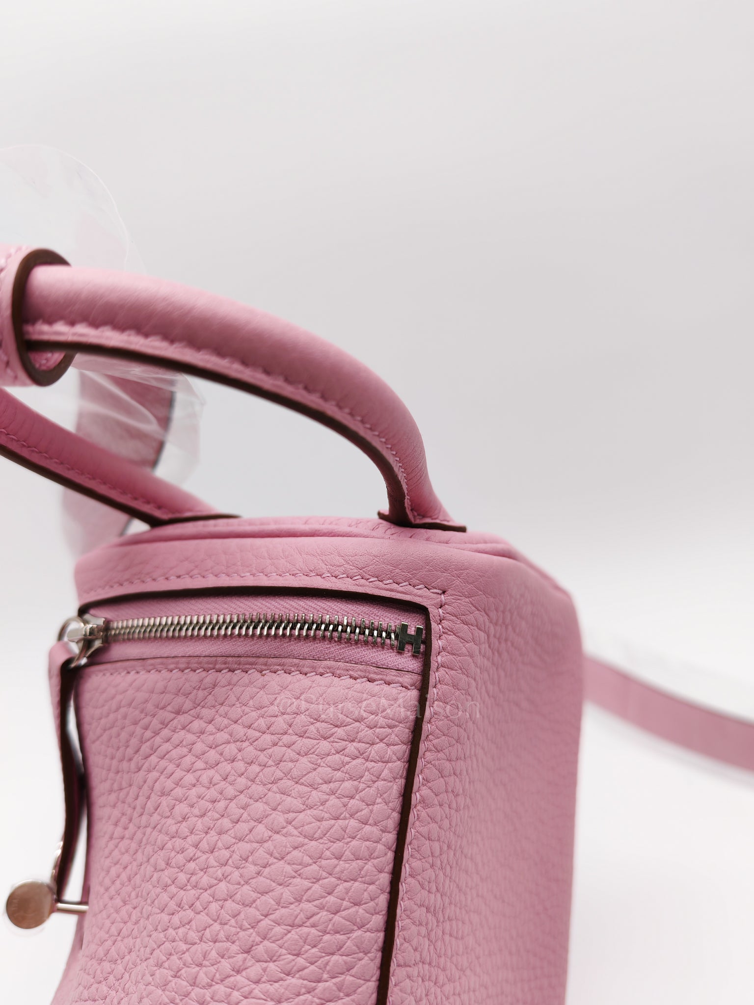 Mini Lindy in Mauve Sylvestre Clemence Leather and Palladium Hardware Stamp U (2022) | Purse Maison Luxury Bags Shop