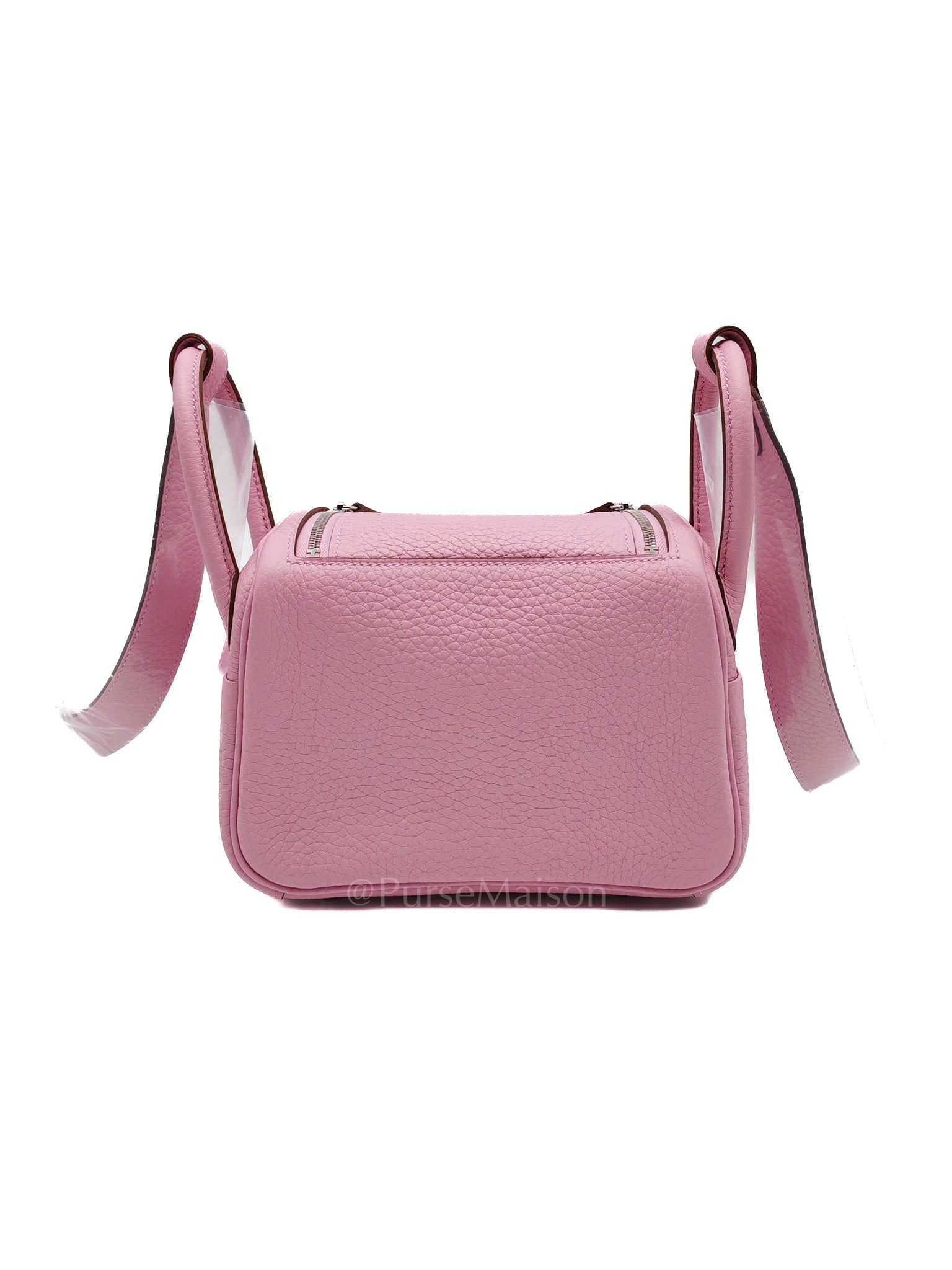 Mini Lindy in Mauve Sylvestre Clemence Leather and Palladium Hardware Stamp U (2022) | Purse Maison Luxury Bags Shop