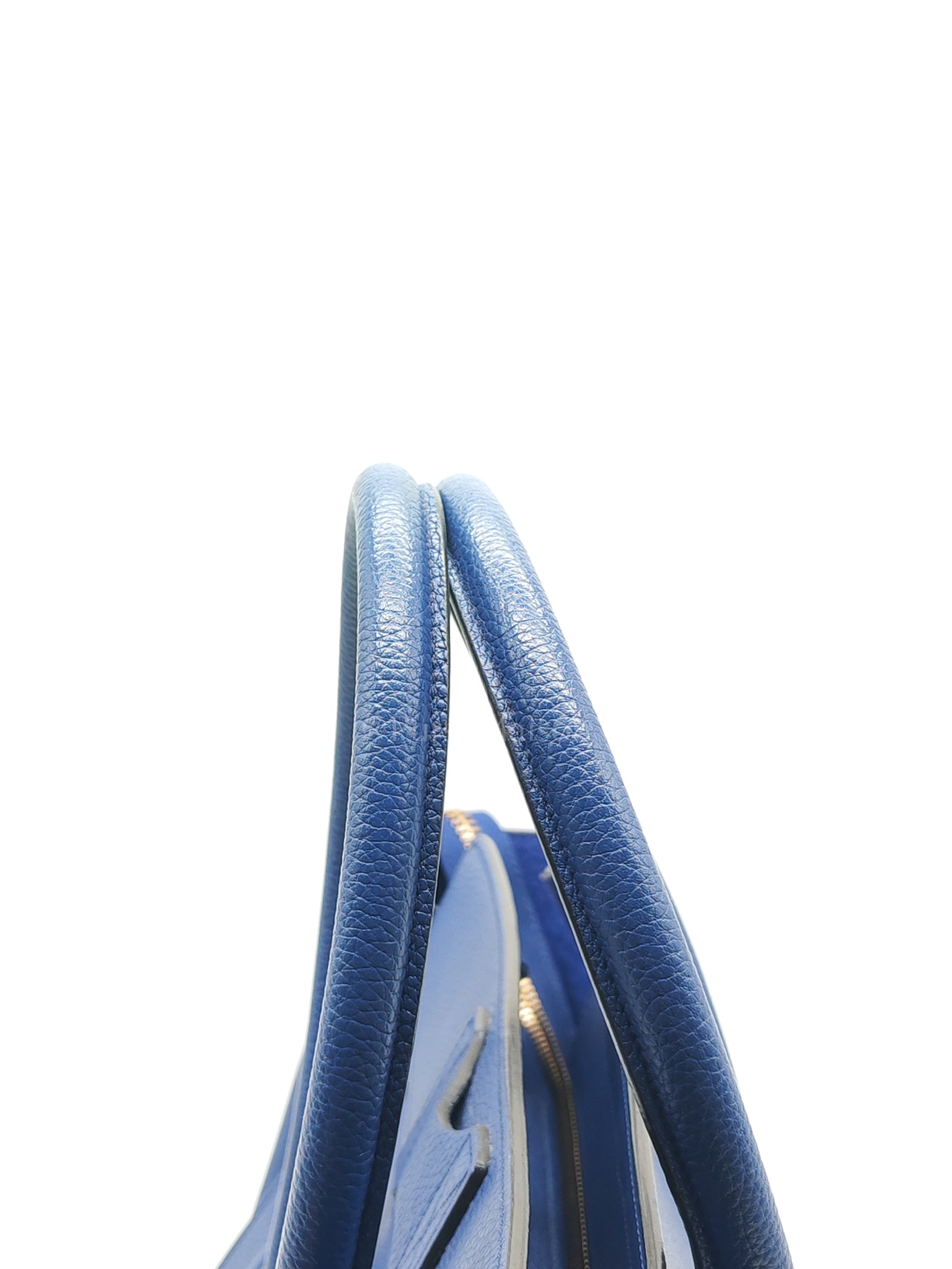 Mini Luggage Tote Bag in Blue Grained Calfskin Leather | Purse Maison Luxury Bags Shop