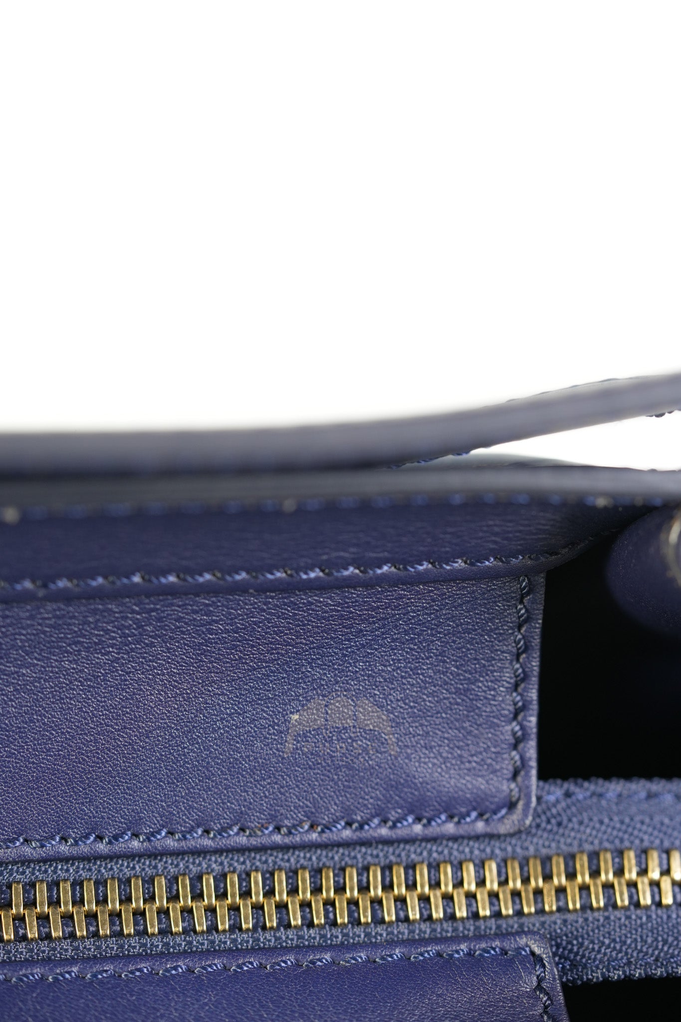 Mini Luggage Tote Bag in Navy Blue Smooth Calfskin Leather | Purse Maison Luxury Bags Shop