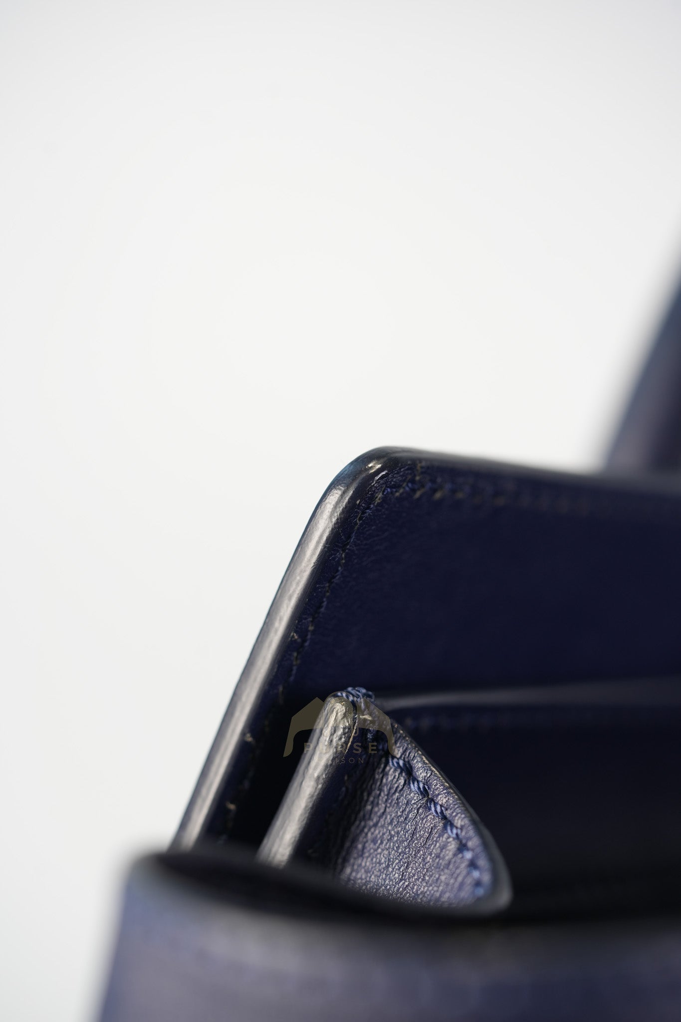 Mini Luggage Tote Bag in Navy Blue Smooth Calfskin Leather | Purse Maison Luxury Bags Shop