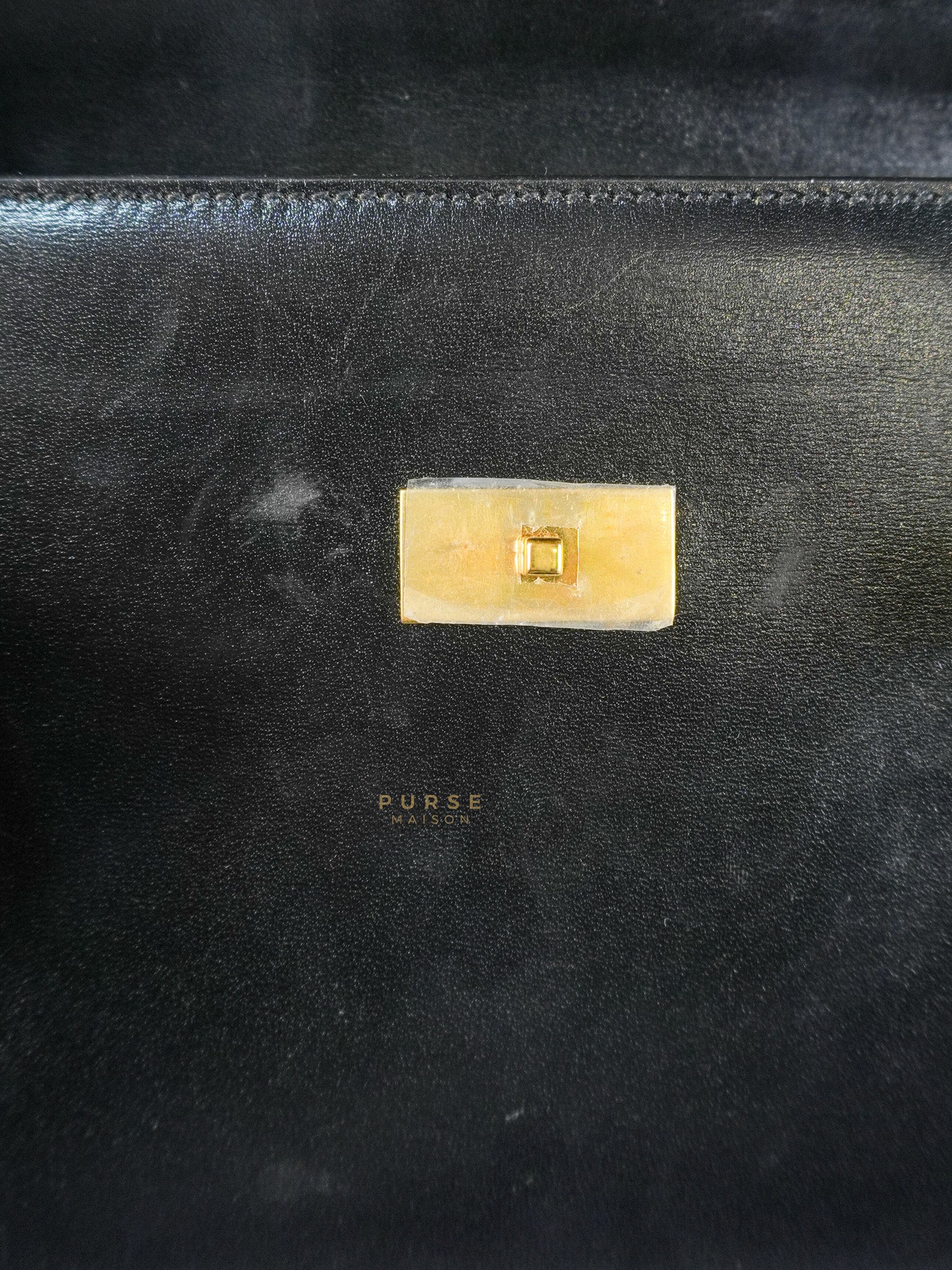 Mini Manhattan Bag in Black Smooth Leather and Gold Hardware | Purse Maison Luxury Bags Shop