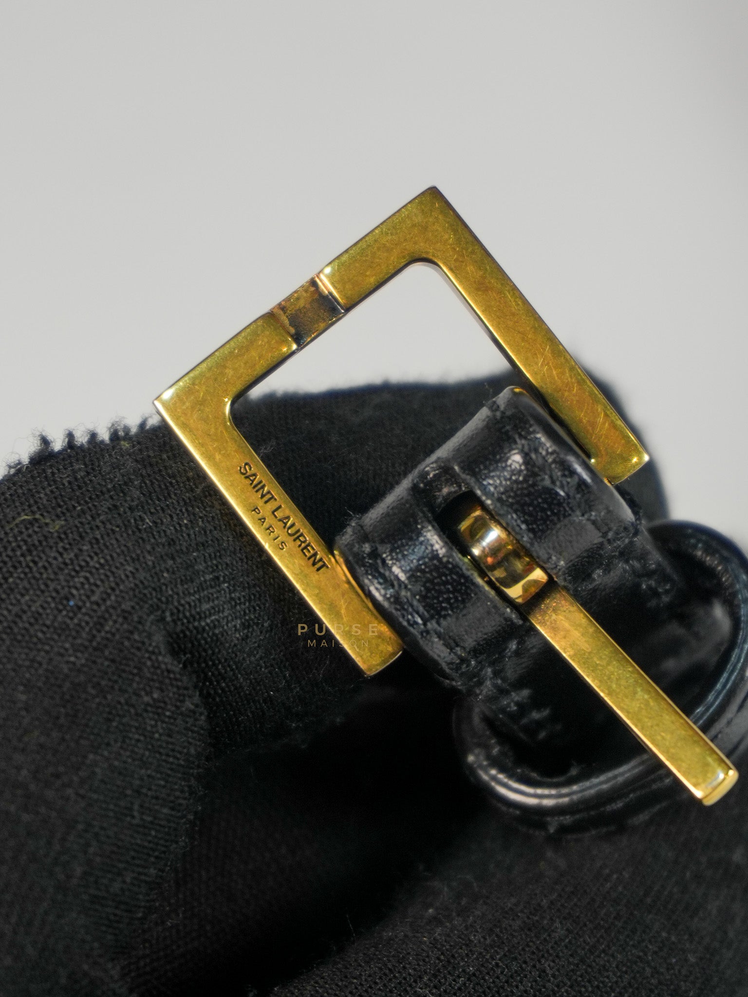 Mini Manhattan Bag in Black Smooth Leather and Gold Hardware | Purse Maison Luxury Bags Shop