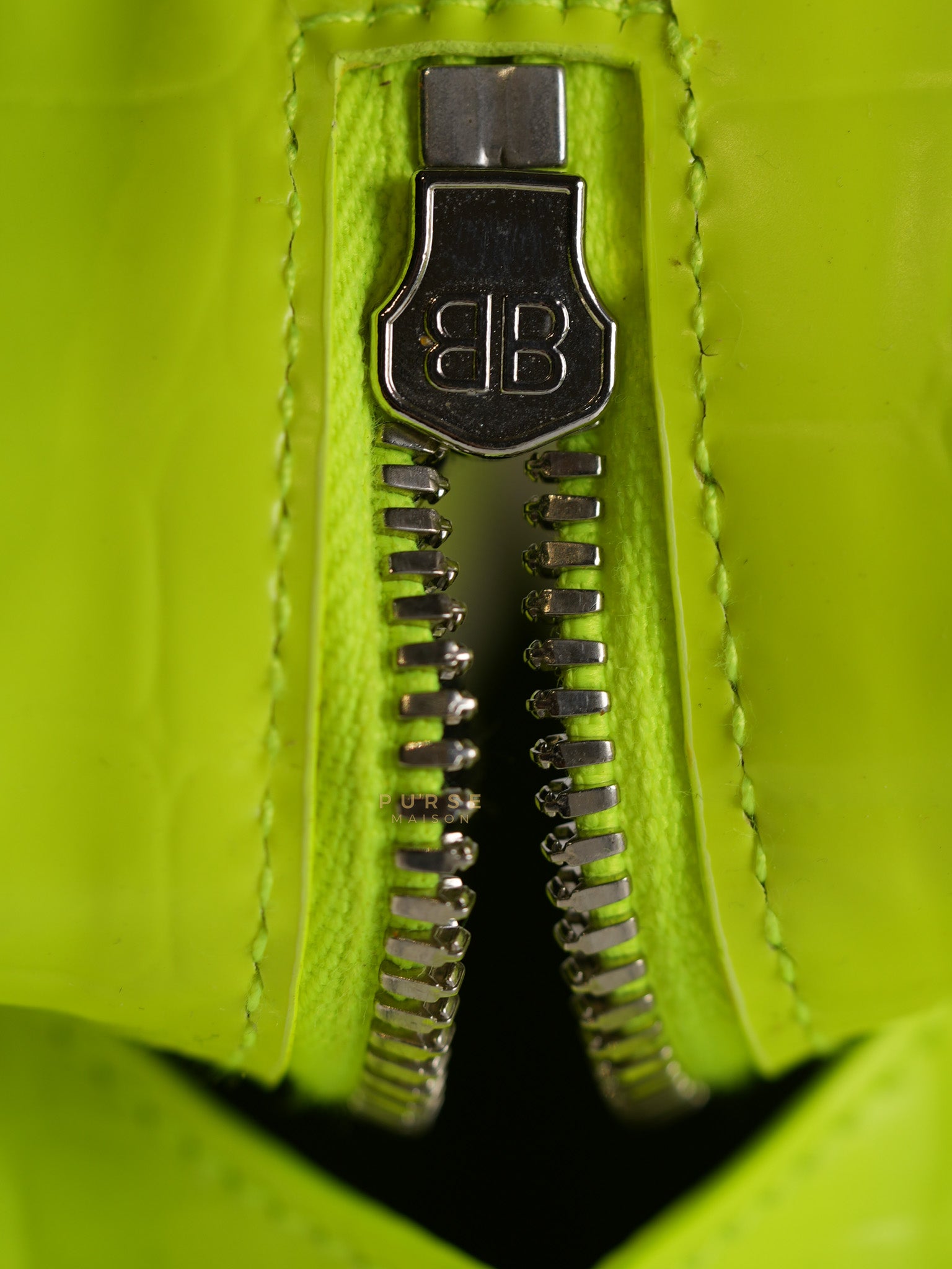 Mini Neo City Classic Neon Green Croc Embossed Bag | Purse Maison Luxury Bags Shop