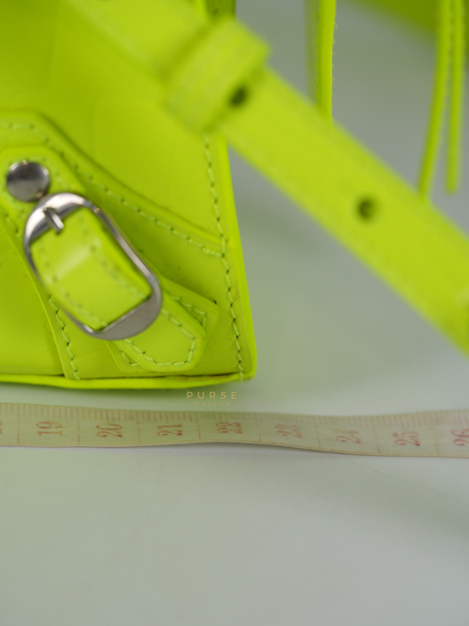 Mini Neo City Classic Neon Green Croc Embossed Bag | Purse Maison Luxury Bags Shop