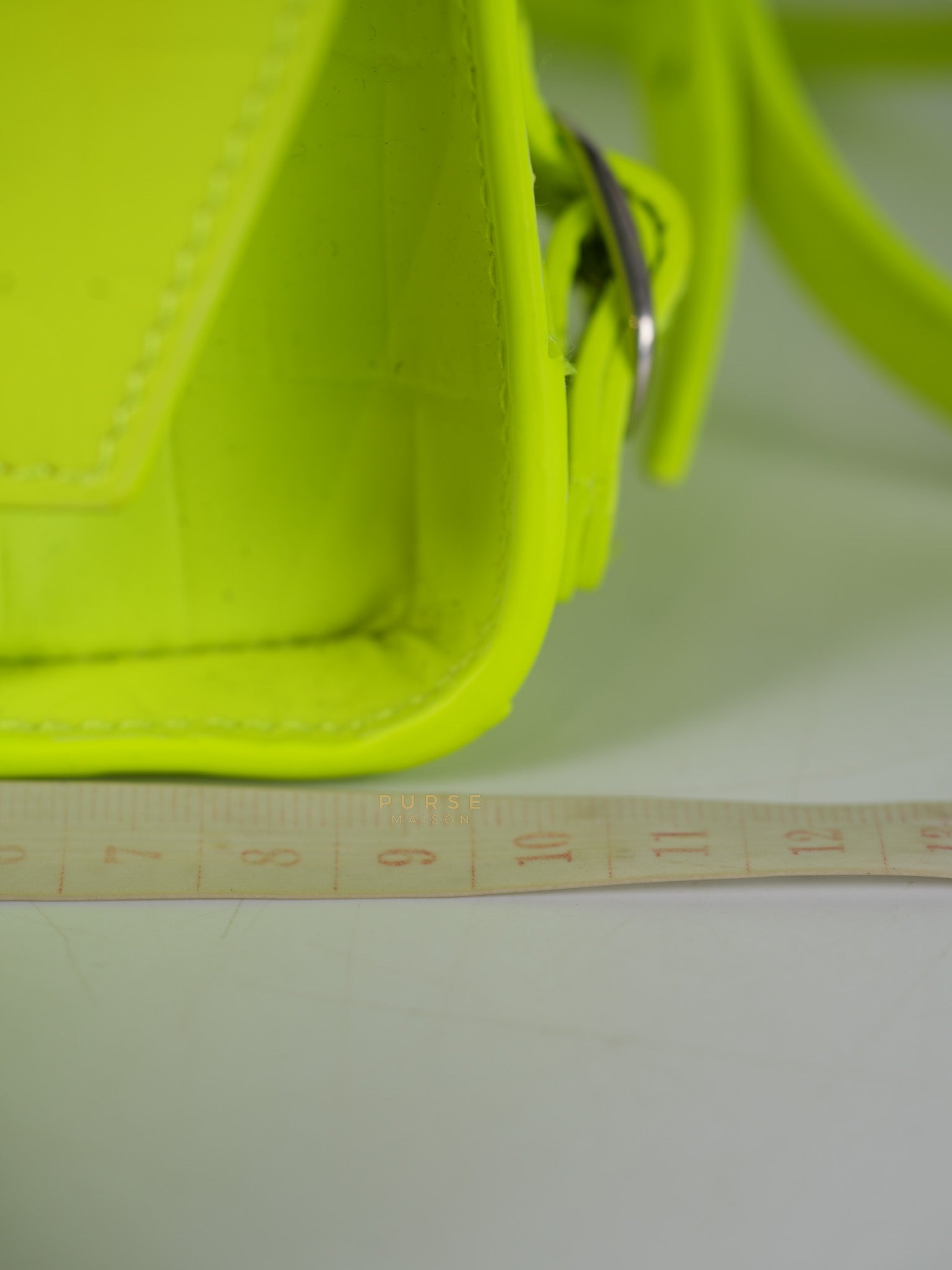 Mini Neo City Classic Neon Green Croc Embossed Bag | Purse Maison Luxury Bags Shop